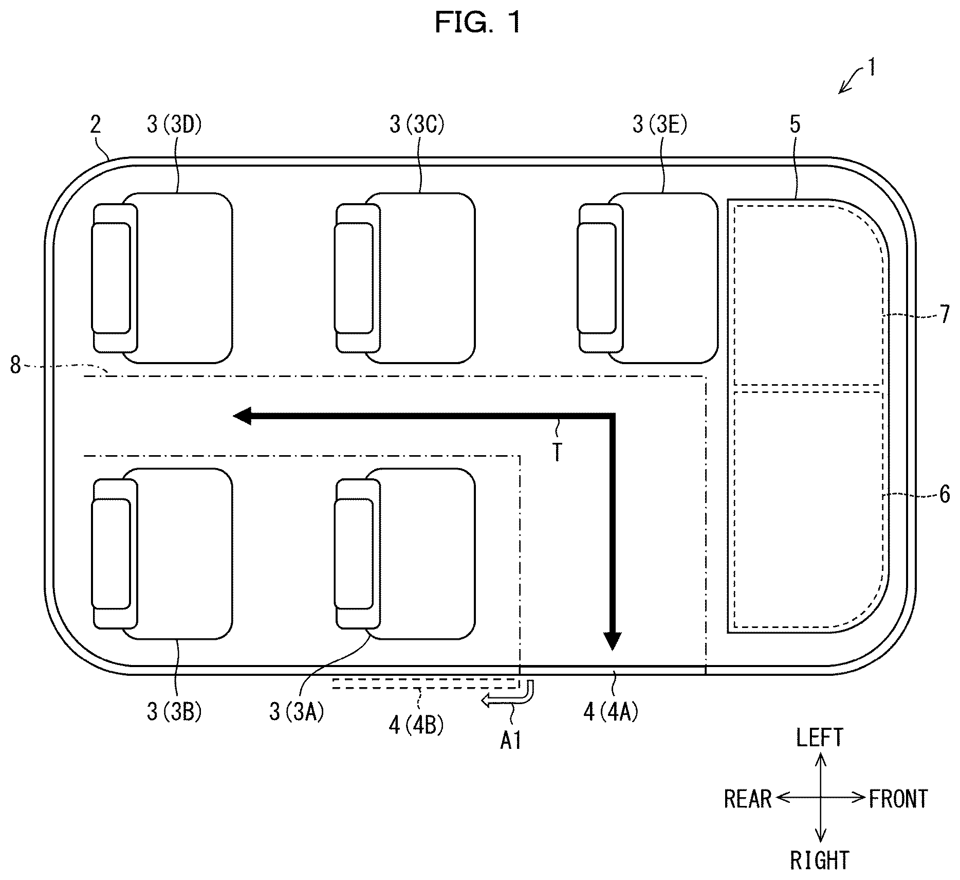 Patent US12617348 Figure 1 – Luggage system and vehicle including same