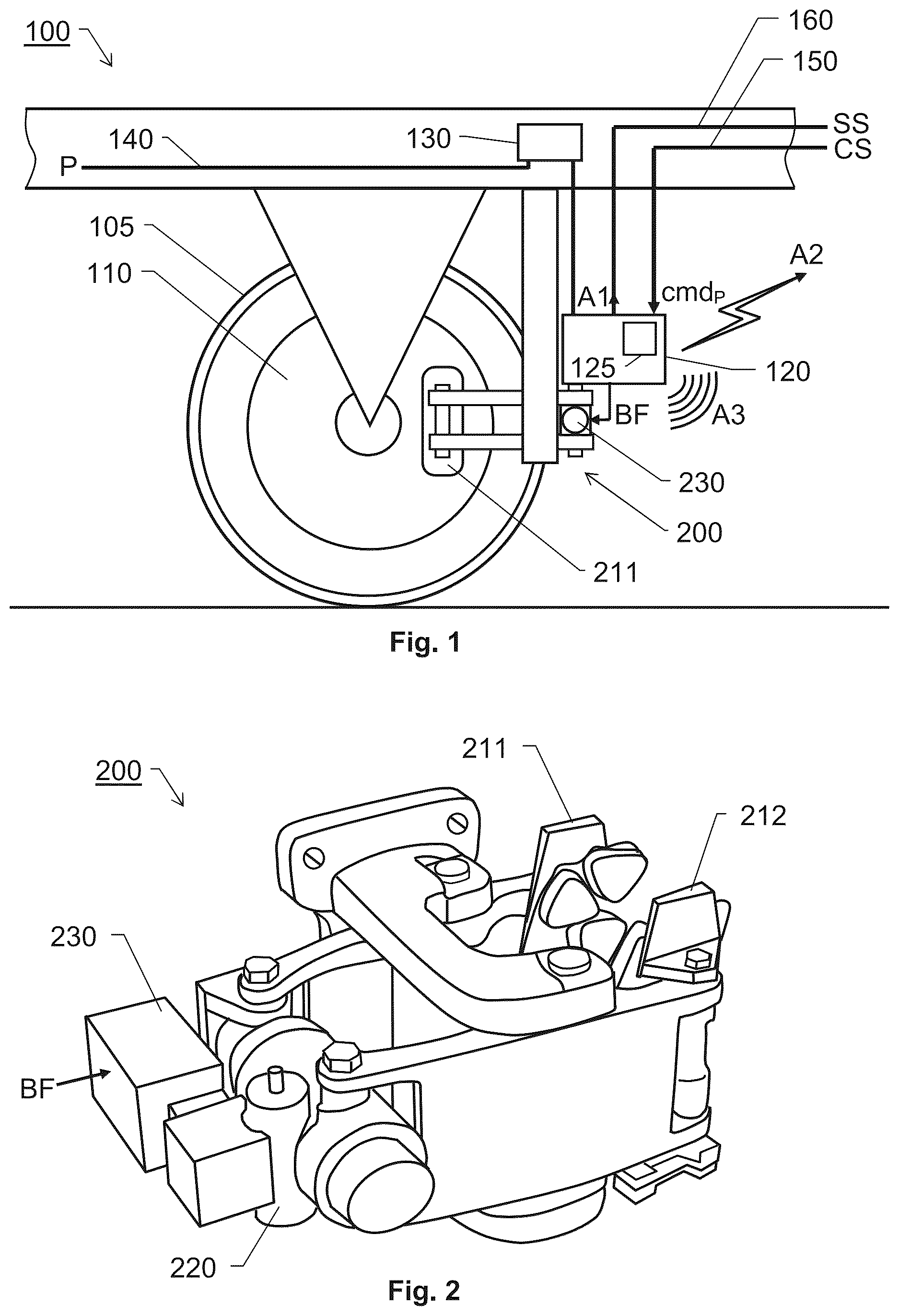 Patent US12617376 — Parking brake system, computer-implemented method of controlling a parking brake system of a rail vehicle, computer program and non-volatile data carrier — Figure 1
