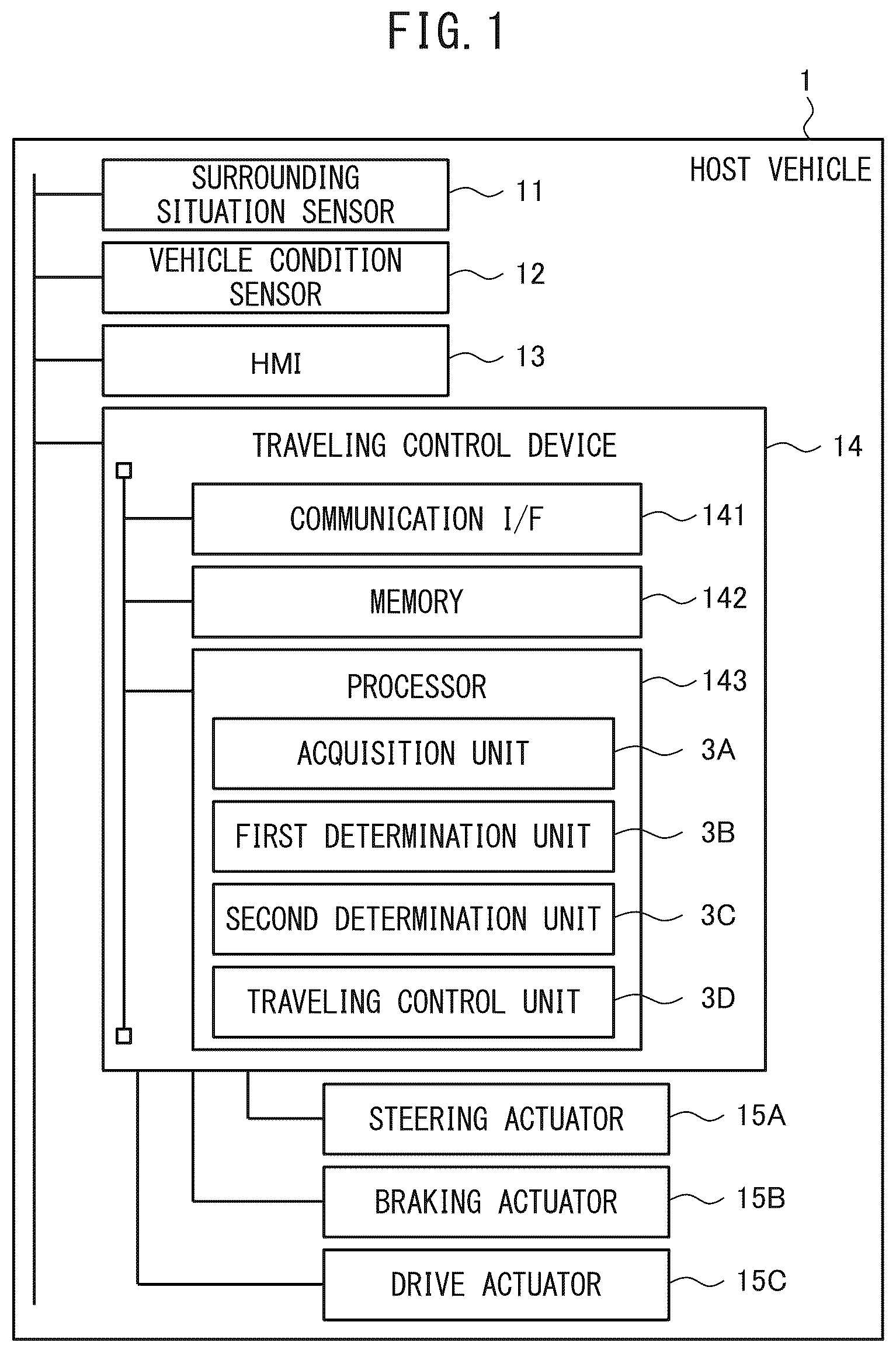 Patent US12617397 — Traveling control device, traveling control method, and non-transitory recording medium — Figure 1