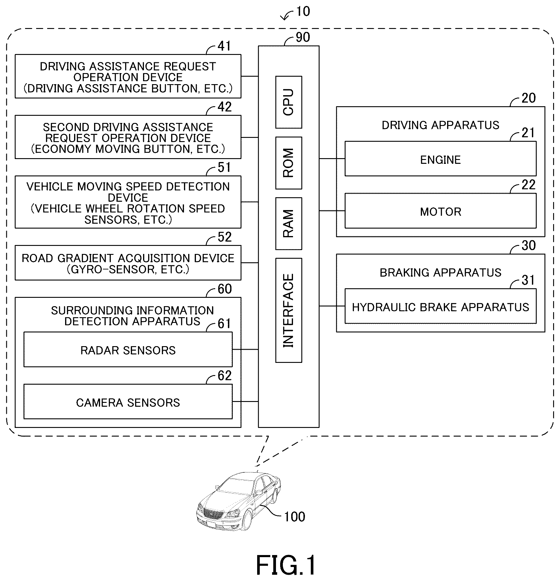 Patent US12617399 — Vehicle driving assistance apparatus, vehicle driving assistance method, and computer-readable storage medium storing vehicle driving assistance program — Figure 1