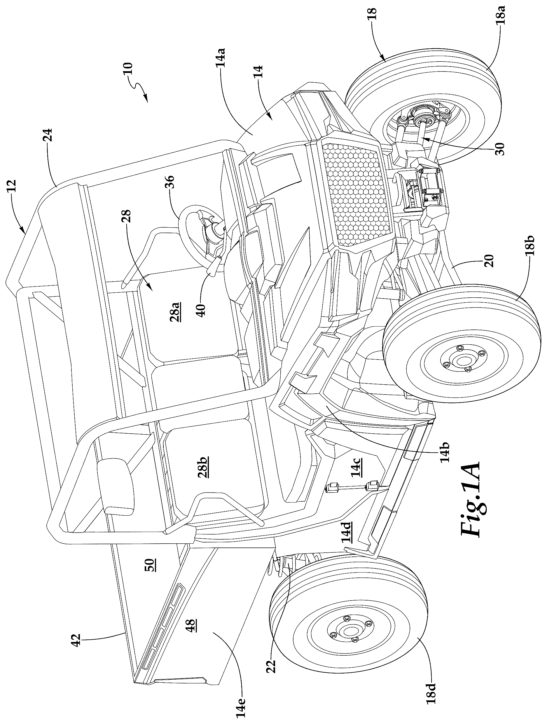 Patent US12617461 Figure 1 – Rear steer knuckles for off-road vehicles