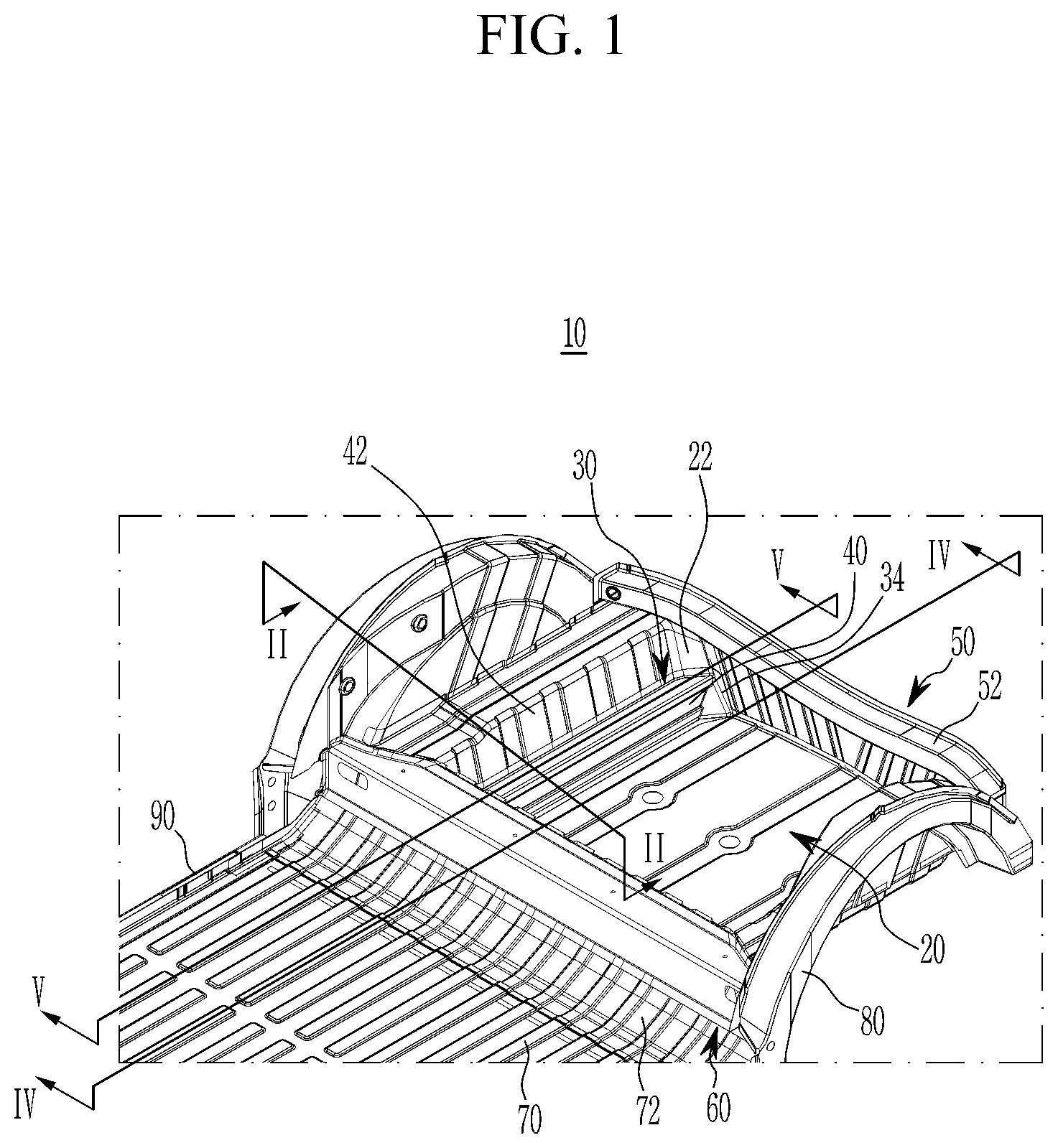 Patent US12617475 — Vehicle body rear structure — Figure 1