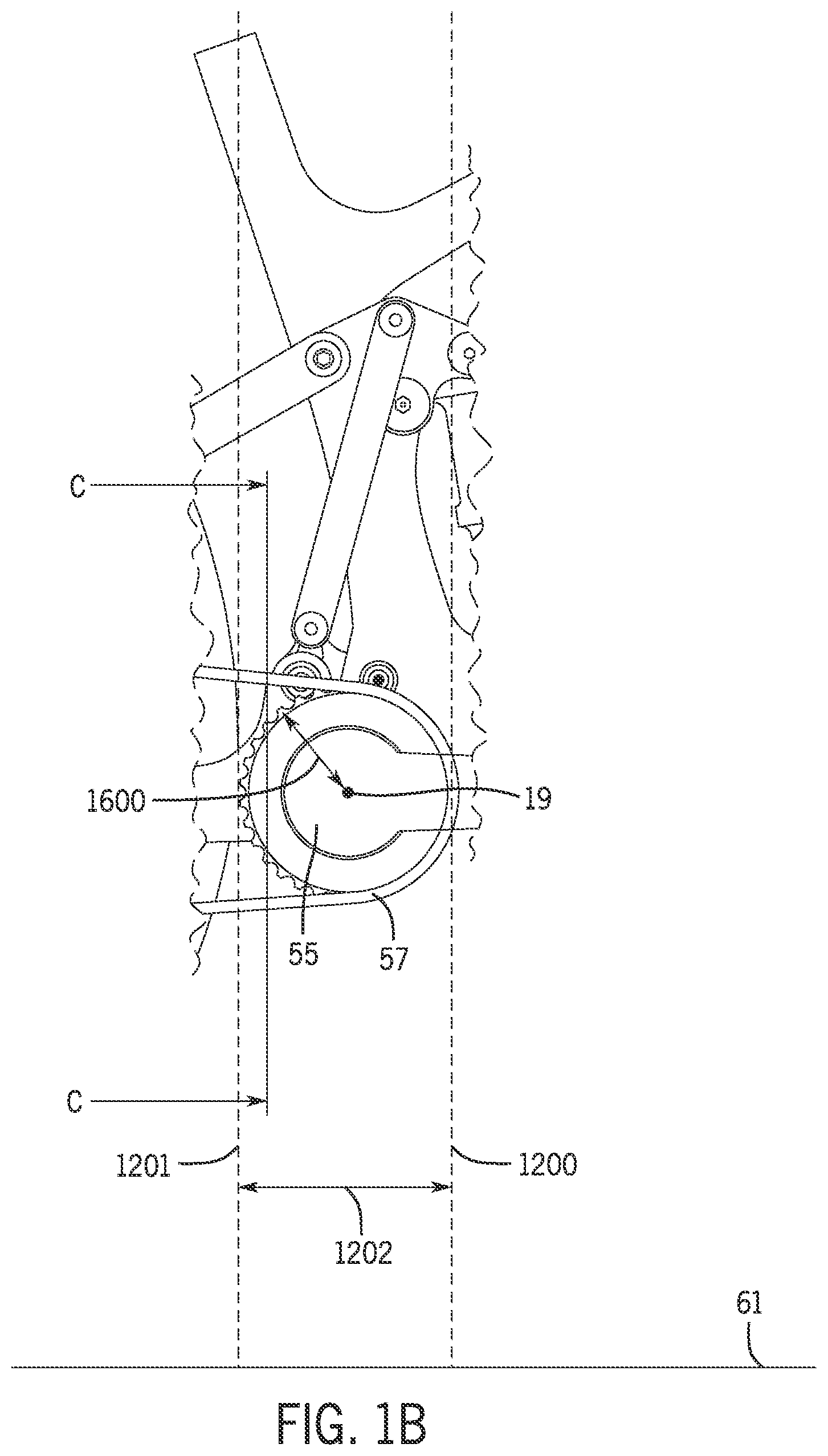 Patent US12617488 Figure 2 – Two-wheeled vehicle with configurable idler