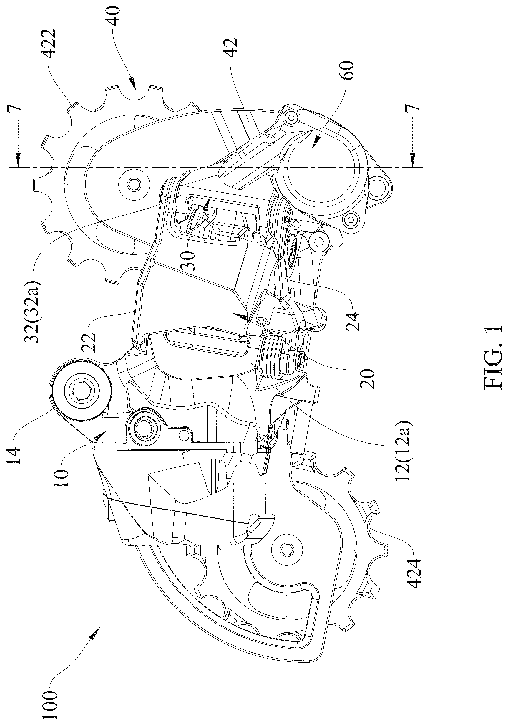 Patent US12617493 — Rear derailleur with damping function — Figure 1