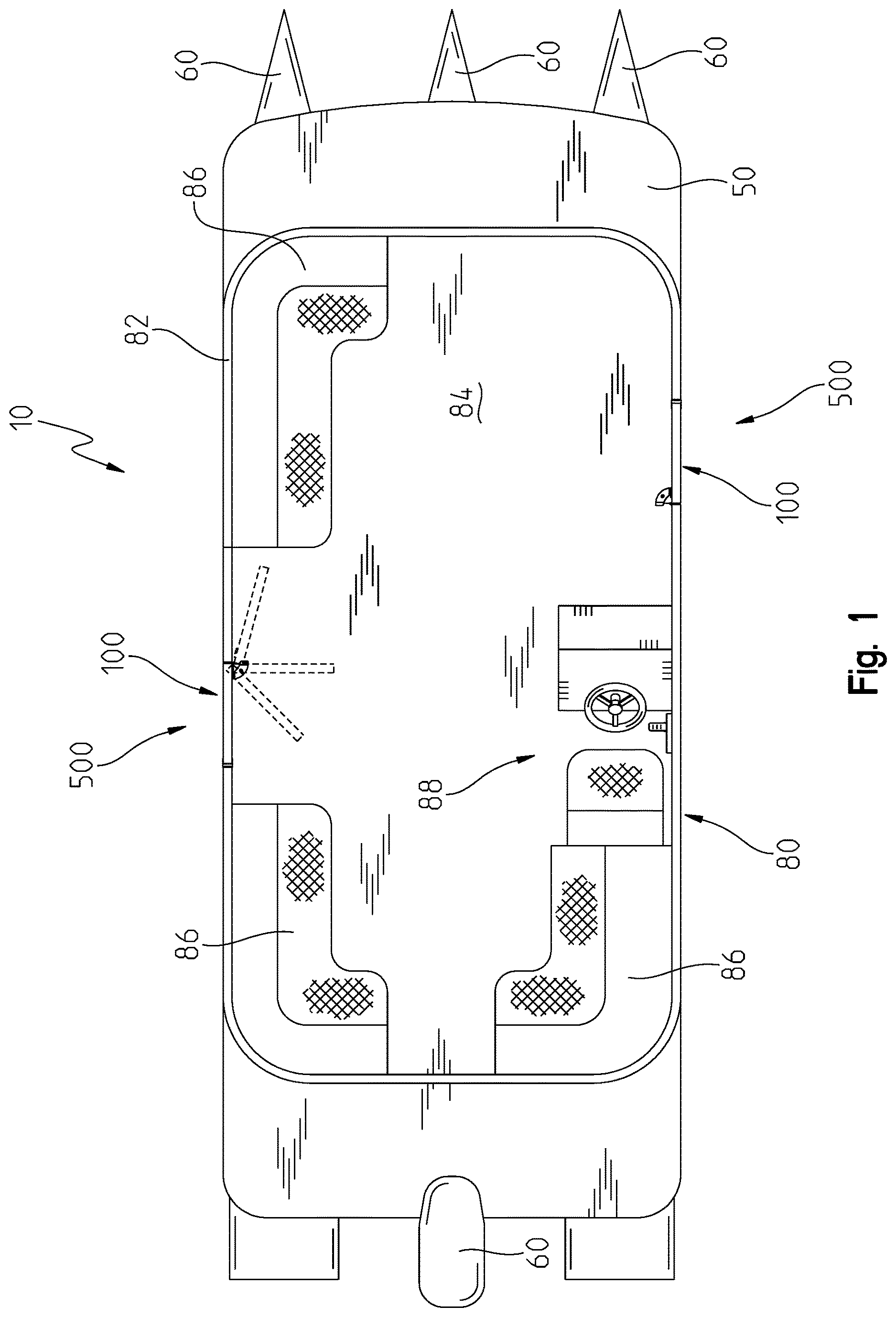 Patent US12617499 — Gate system for a pontoon boat — Figure 1