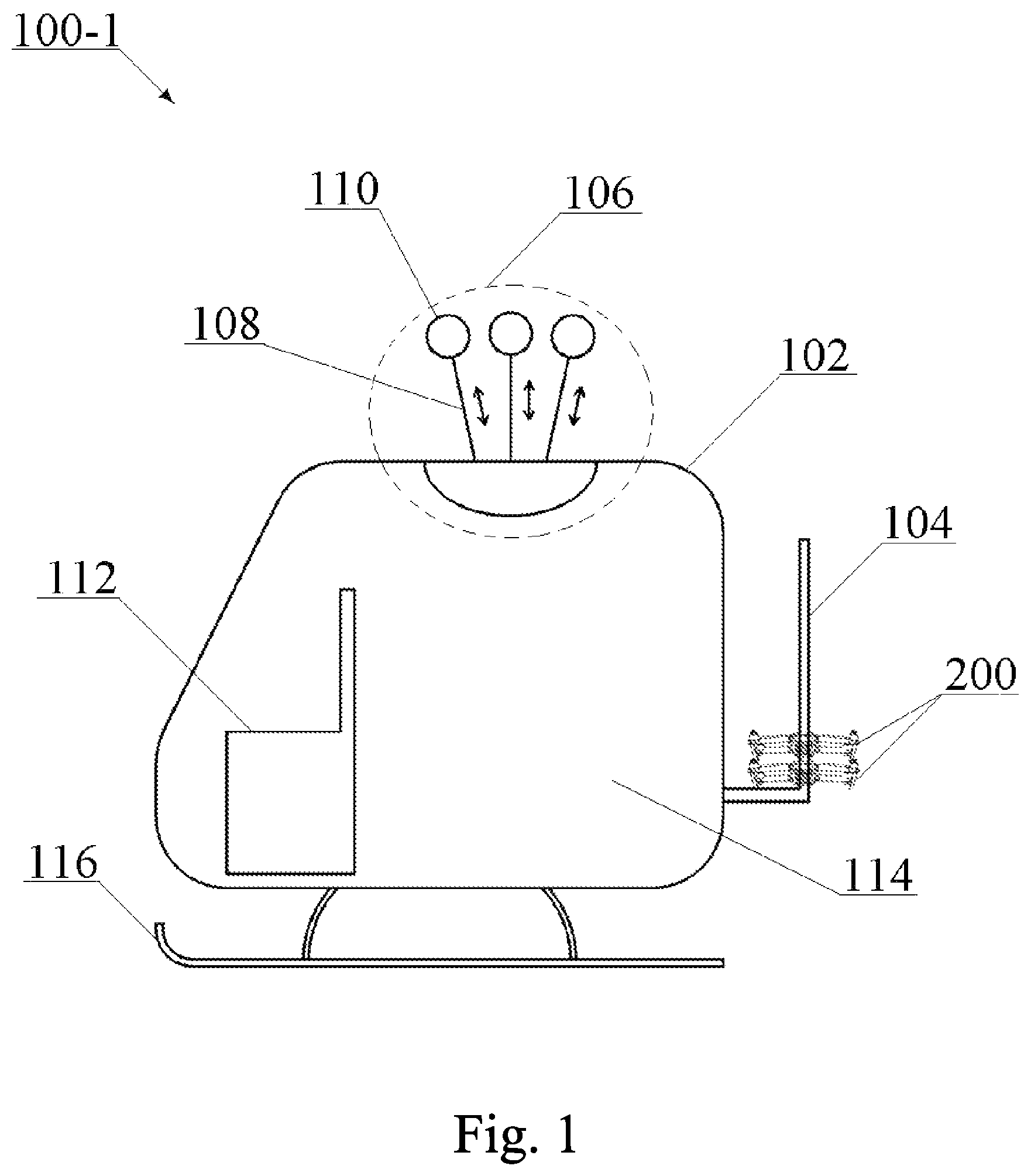 Patent US12617530 Figure 1 – Vehicle, transport system (variants) and method of moving vehicle
