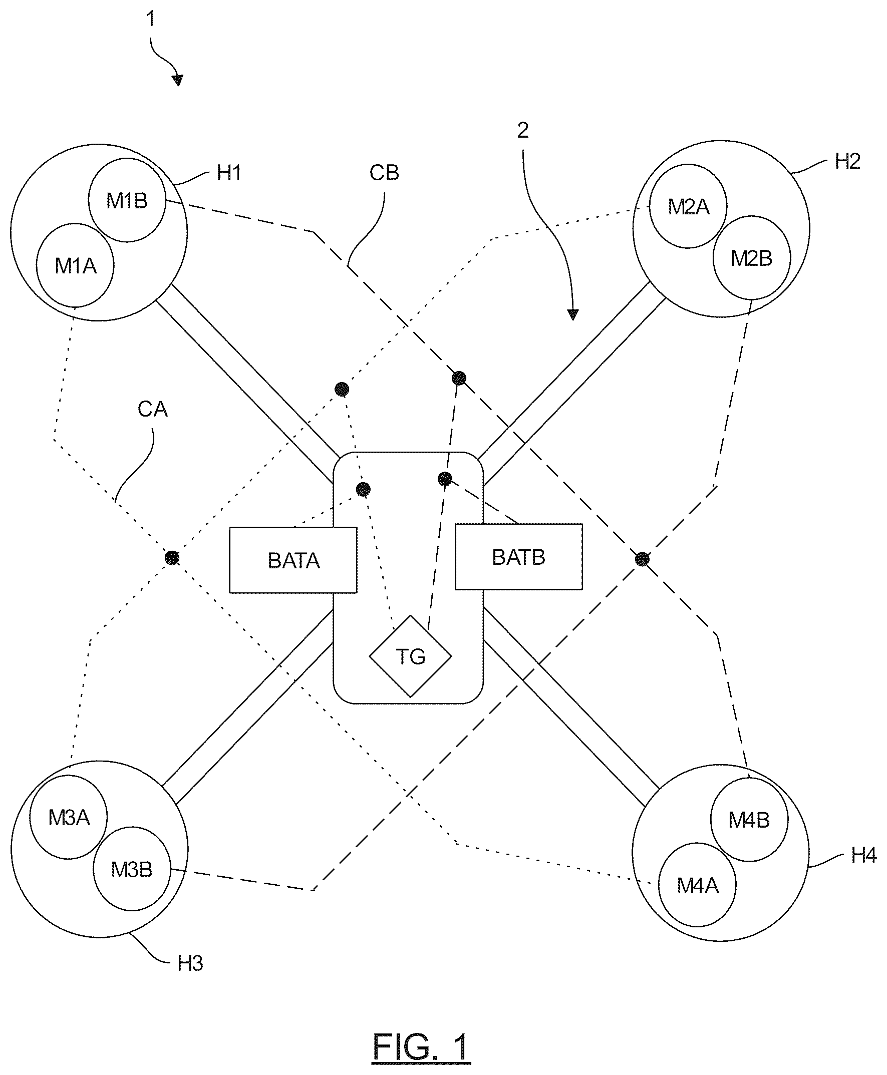 Patent US12617544 — Method for determining at least one power limit of a hybrid drive train for a transport vehicle, in particular an aircraft — Figure 1