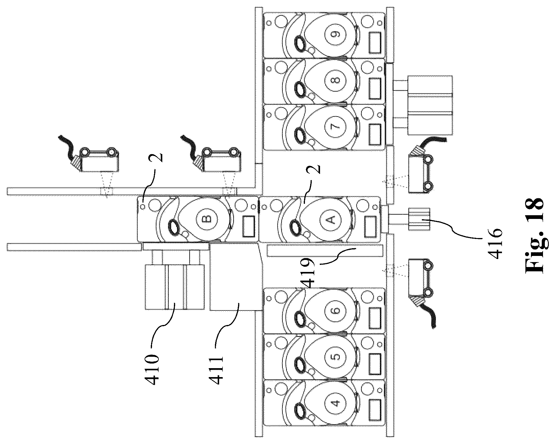 Patent US12617569 Figure 16 – Primary packaging line for ophthalmic articles