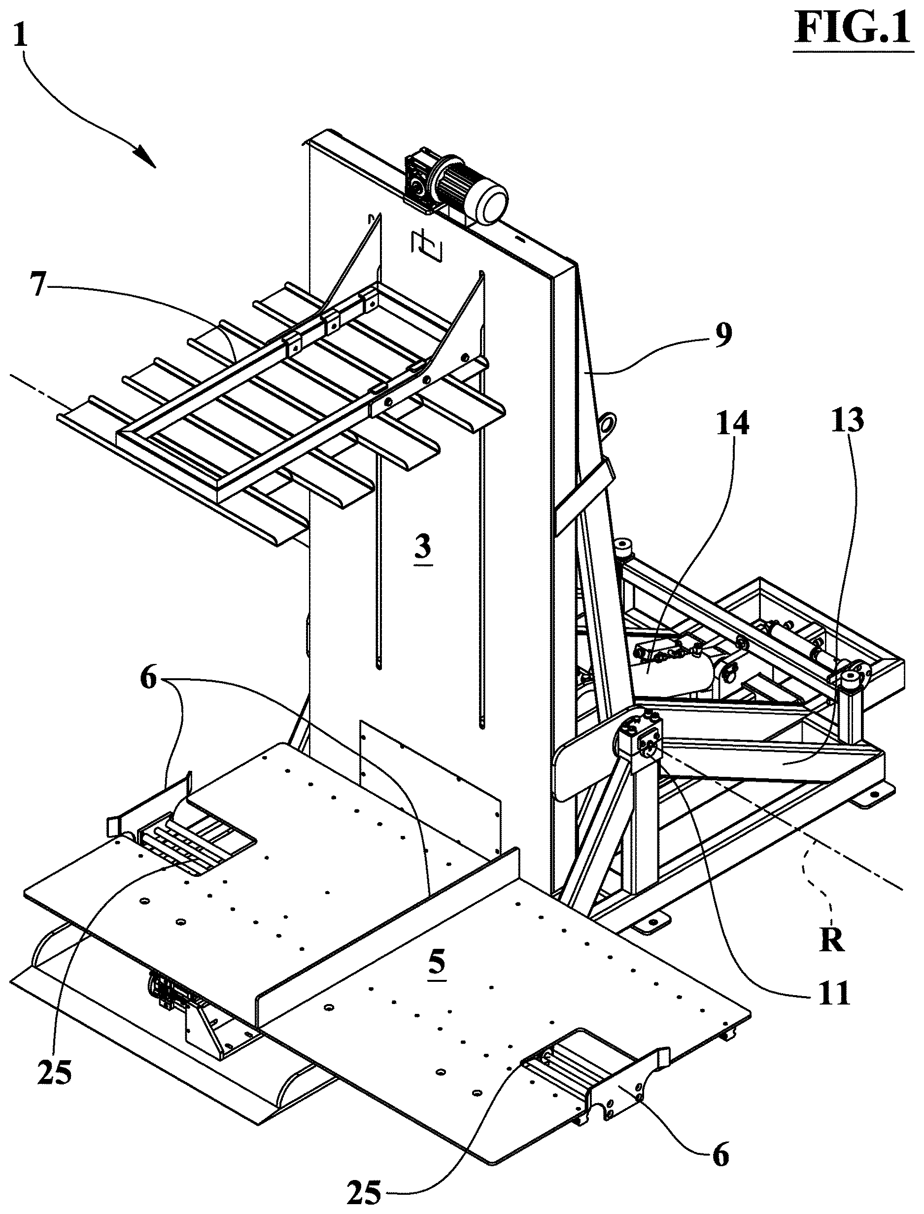 Patent US12617621 — Device for replacing a pallet — Figure 1
