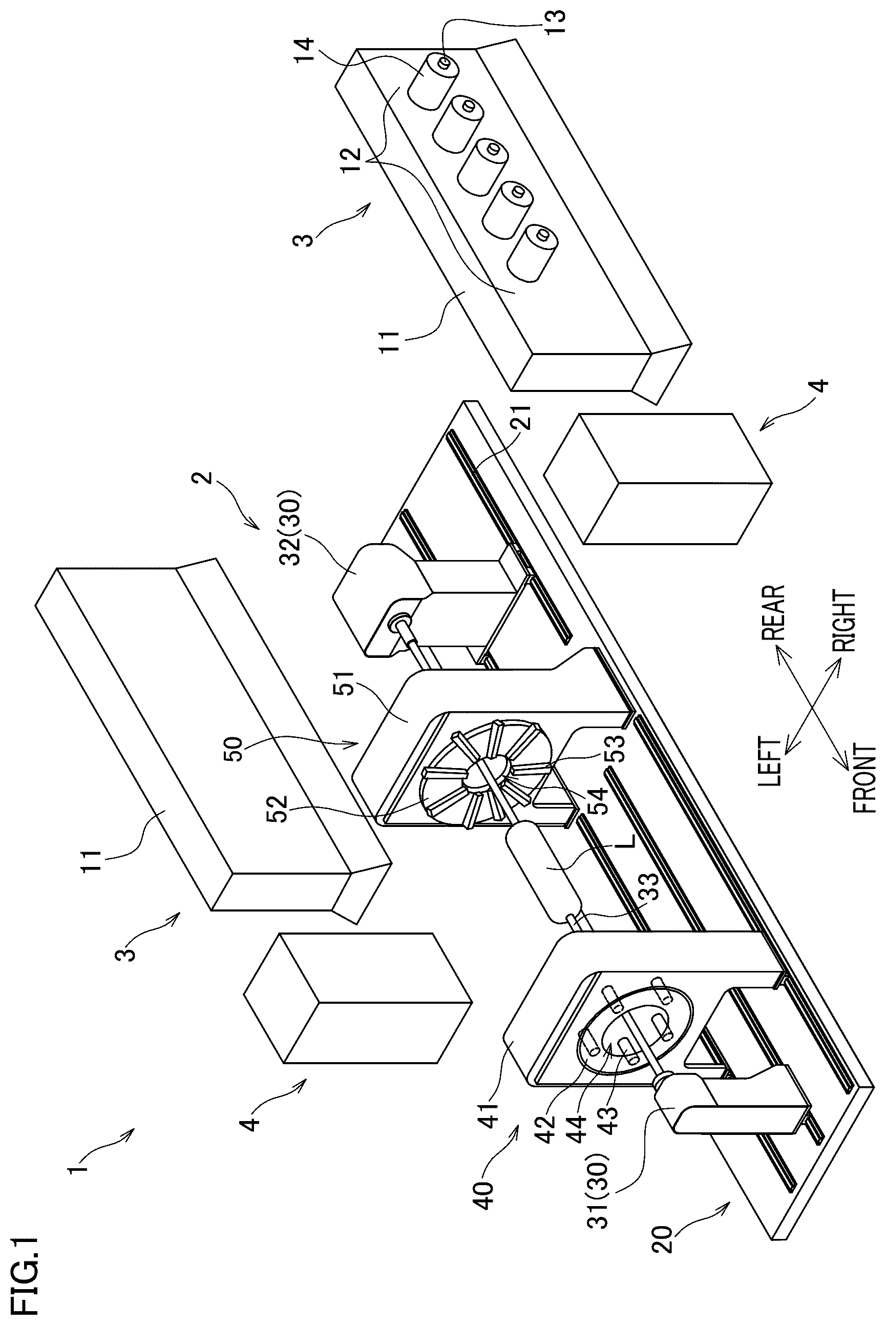 Patent US12617650 Figure 1 – Yarn path guide mechanism and textile machine