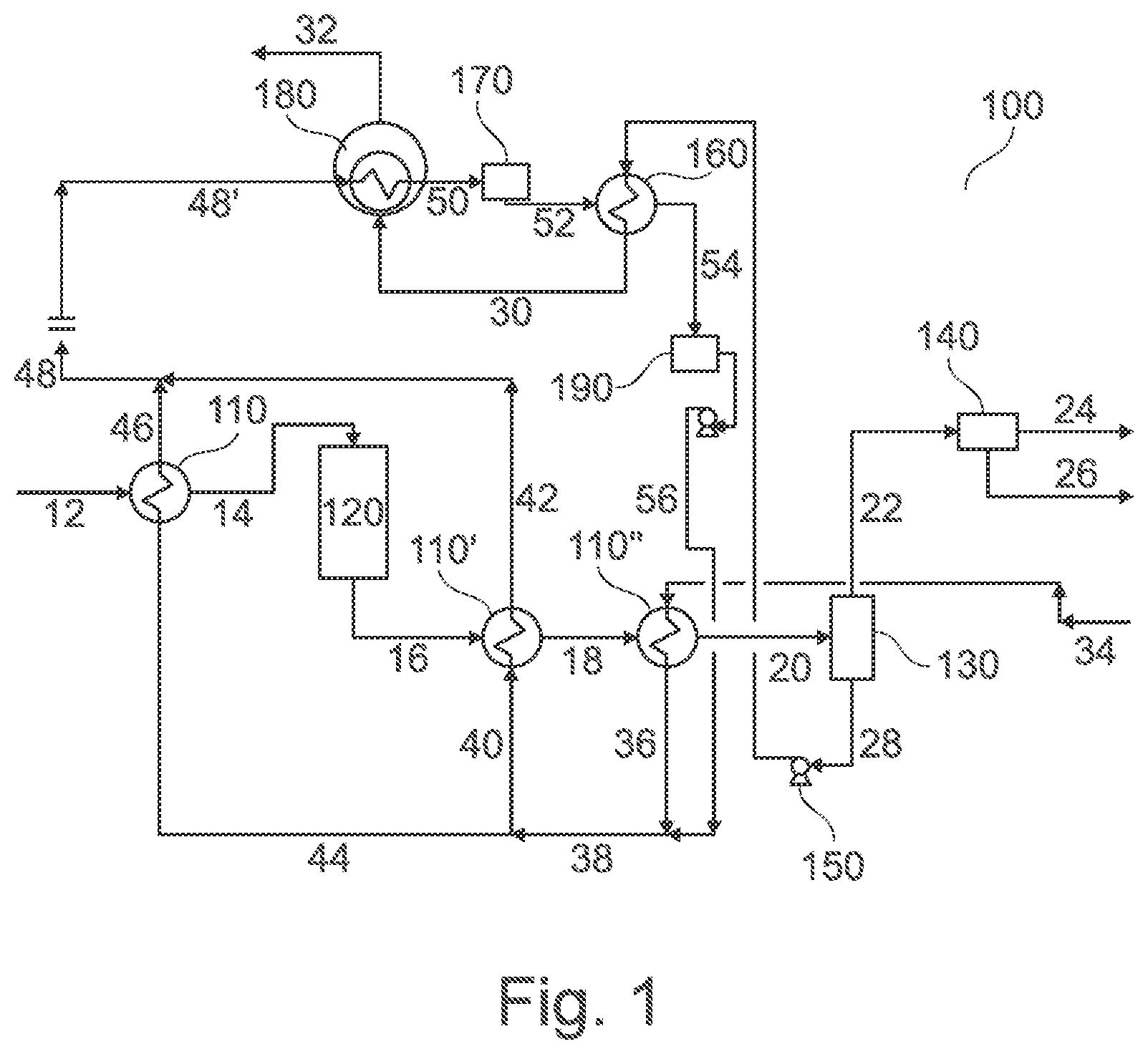 Patent US12617676 — Process and plant for the production of synthesis gas and generation of process condensate — Figure 1