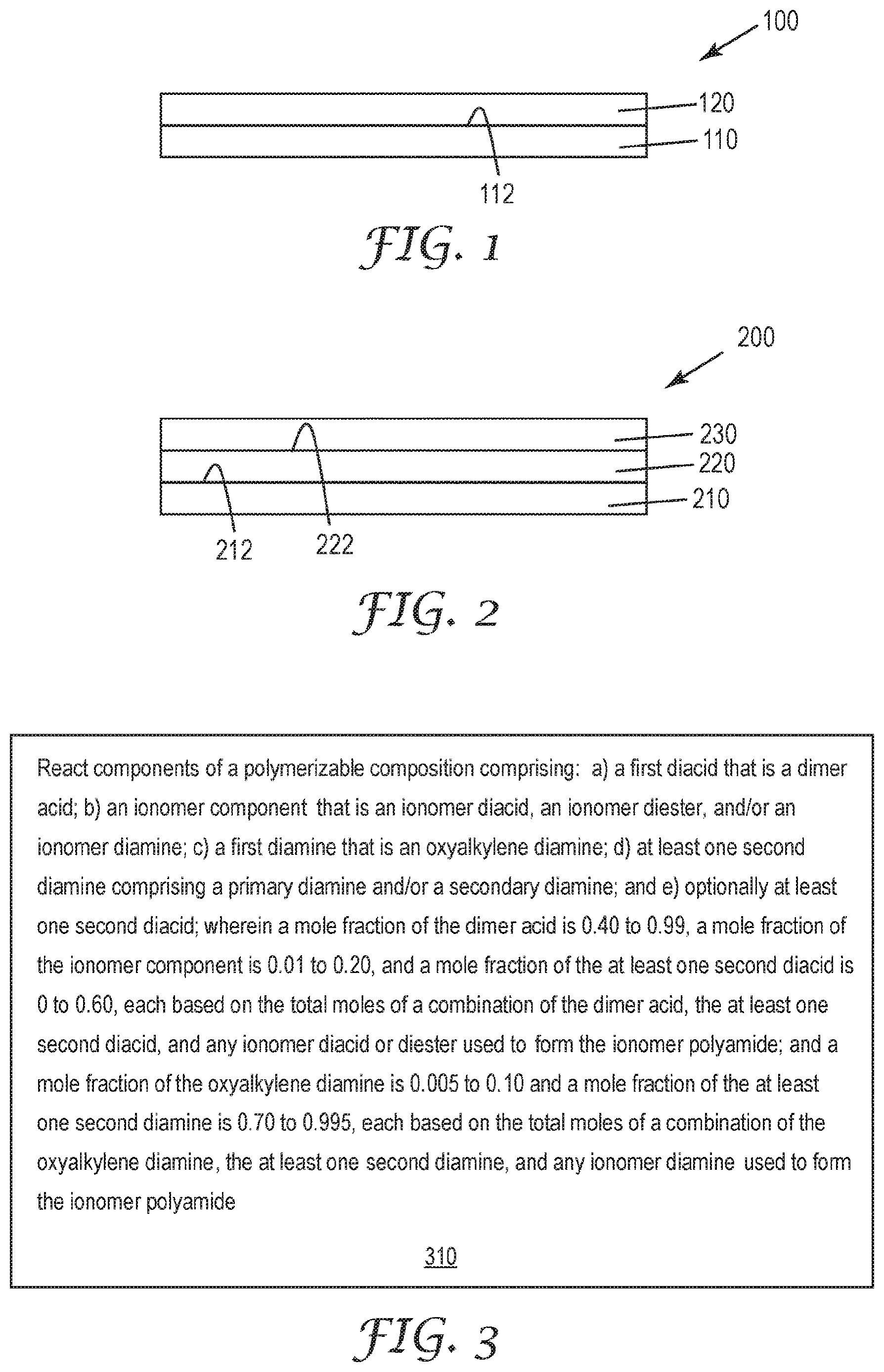 Patent US12617896 — Ionomer polyamides, primers, articles, and methods of making same — Figure 1