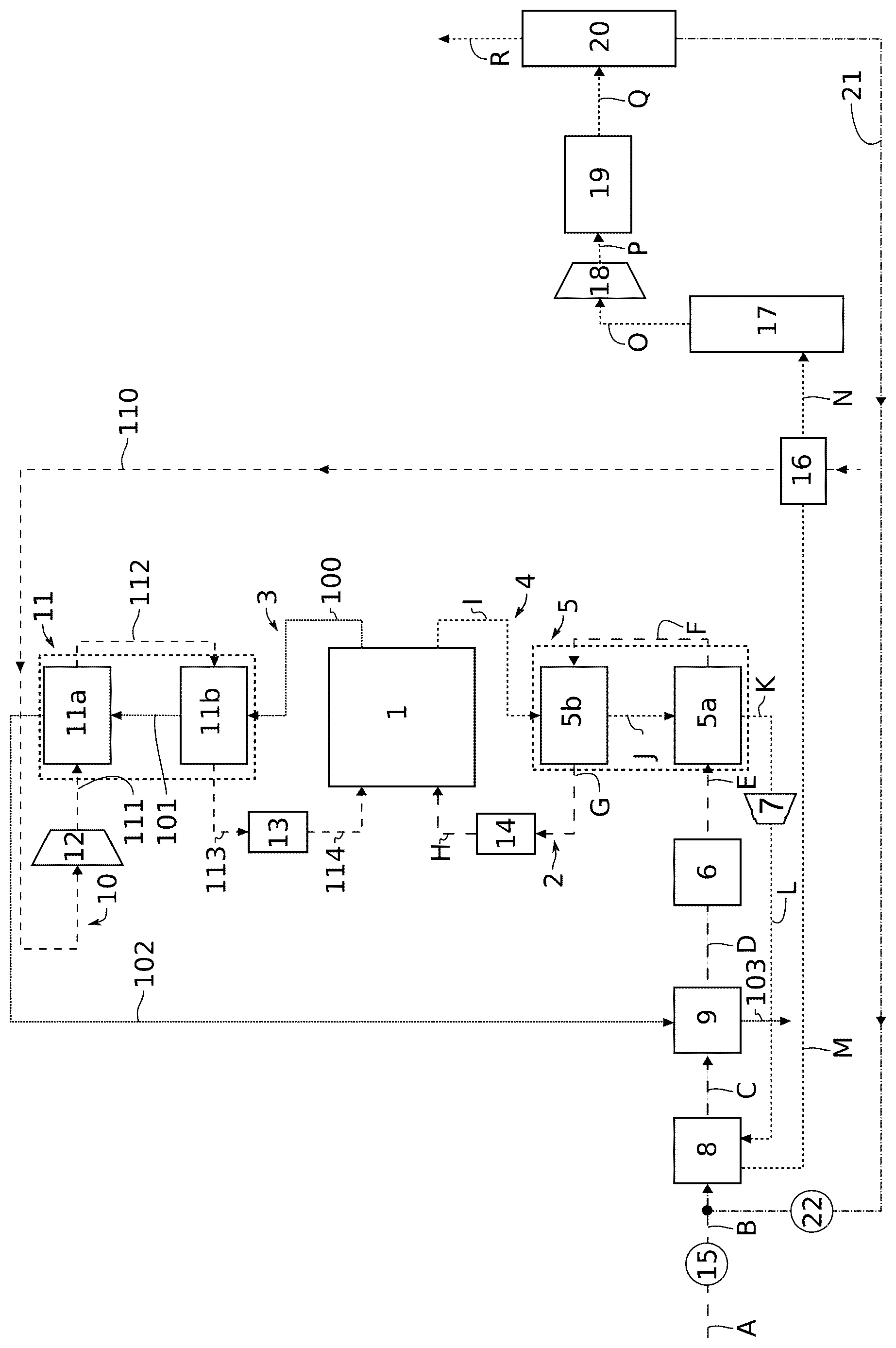 Patent US12618161 — High temperature electrolyser system optimized by increasing the pressure at the electrolyser output — Figure 1