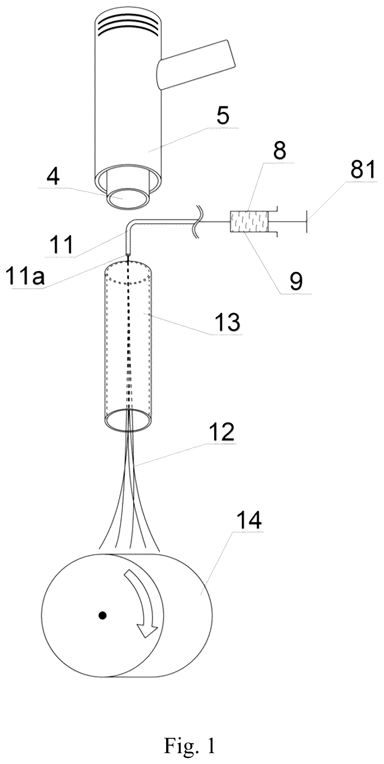 Patent US12618174 — Method of production of fibers and a device for carrying out the method — Figure 1