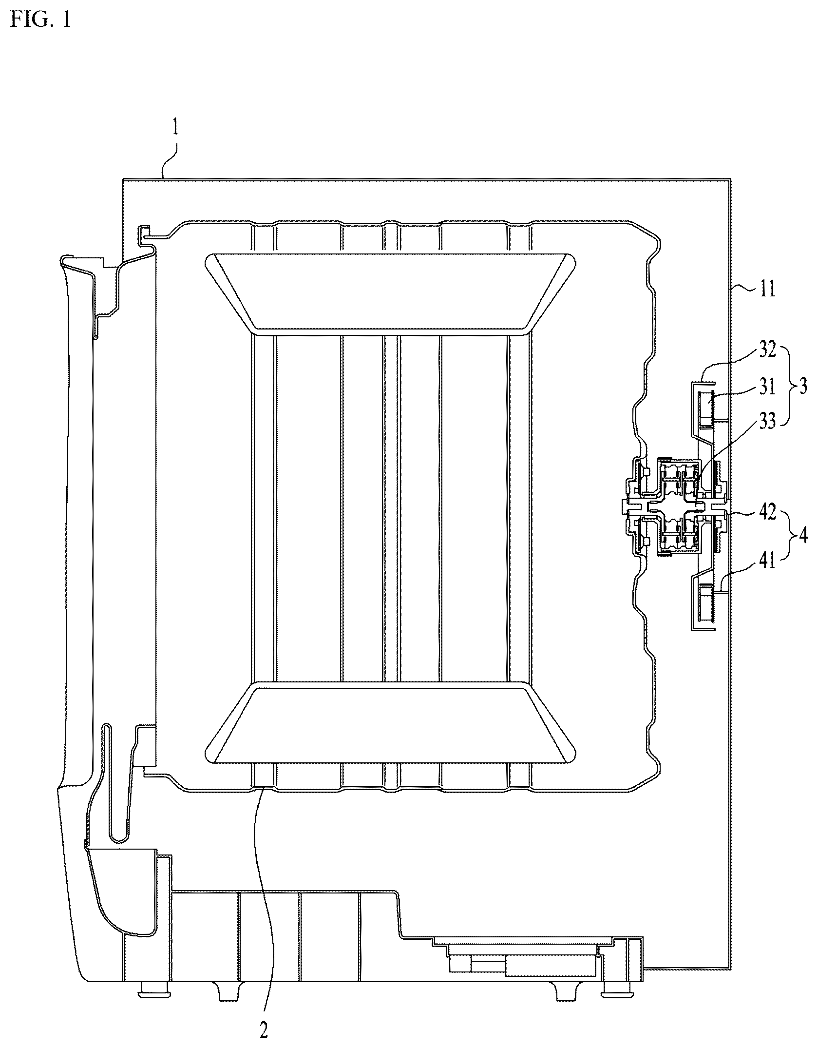 Patent US12618186 Figure 1 – Laundry treatment apparatus