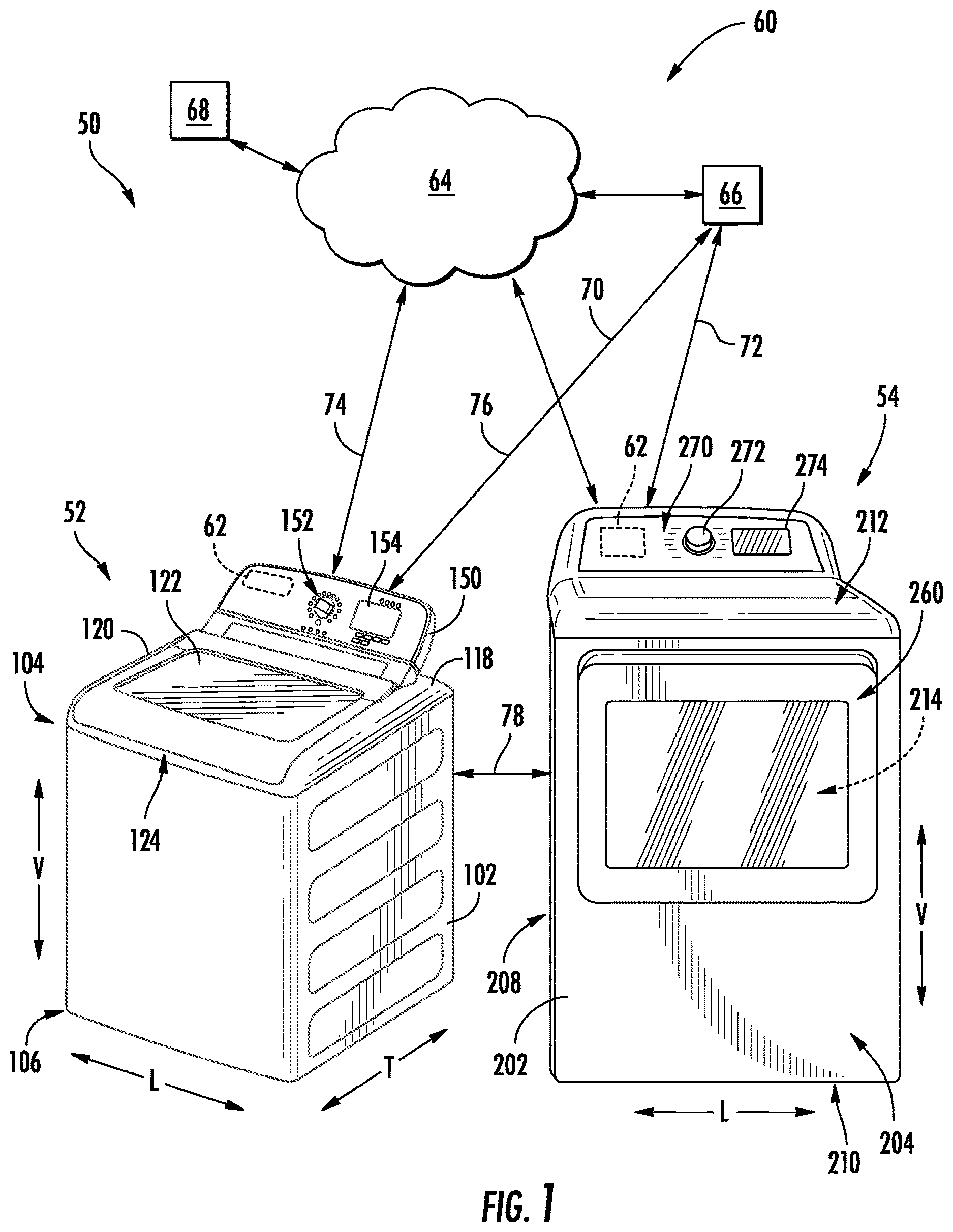 Patent US12618191 — Adaptive scent dispensing for dryer appliance based on input from linked washer appliance — Figure 1