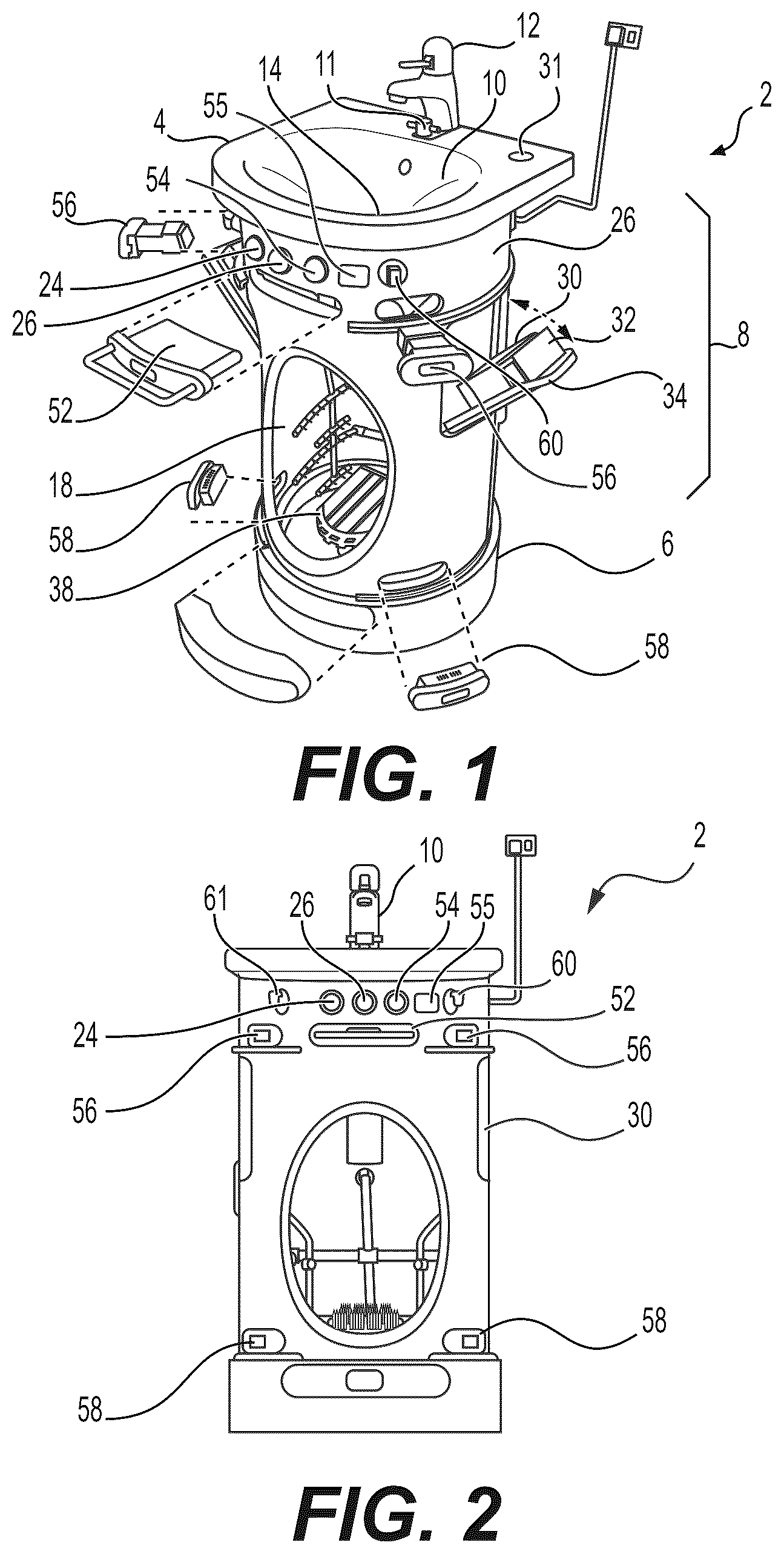 Patent US12618234 — Hand and foot sink apparatus — Figure 1
