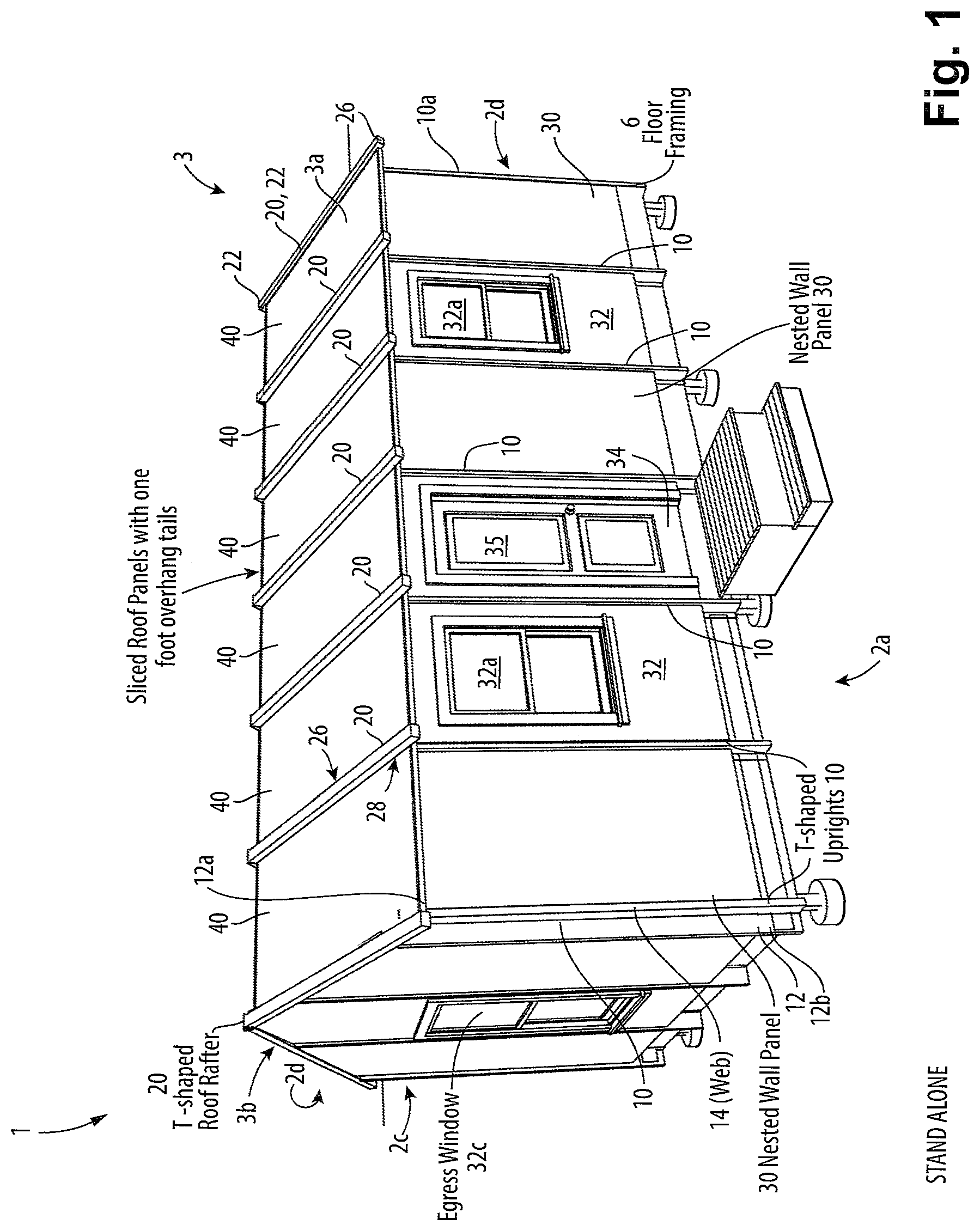 Patent US12618251 — Structurally sound quick assembly deployable and reusable housing shelters for disaster sites — Figure 1