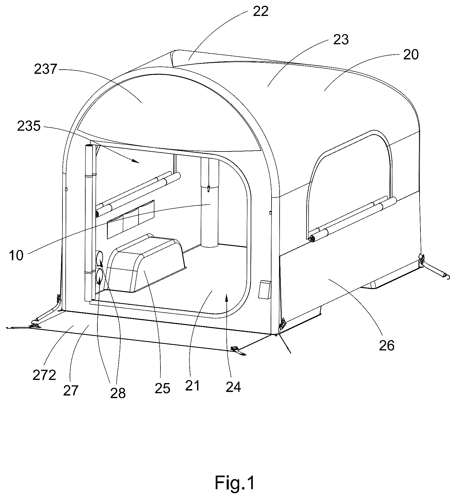 Patent US12618258 — Easy setup camping tent — Figure 1