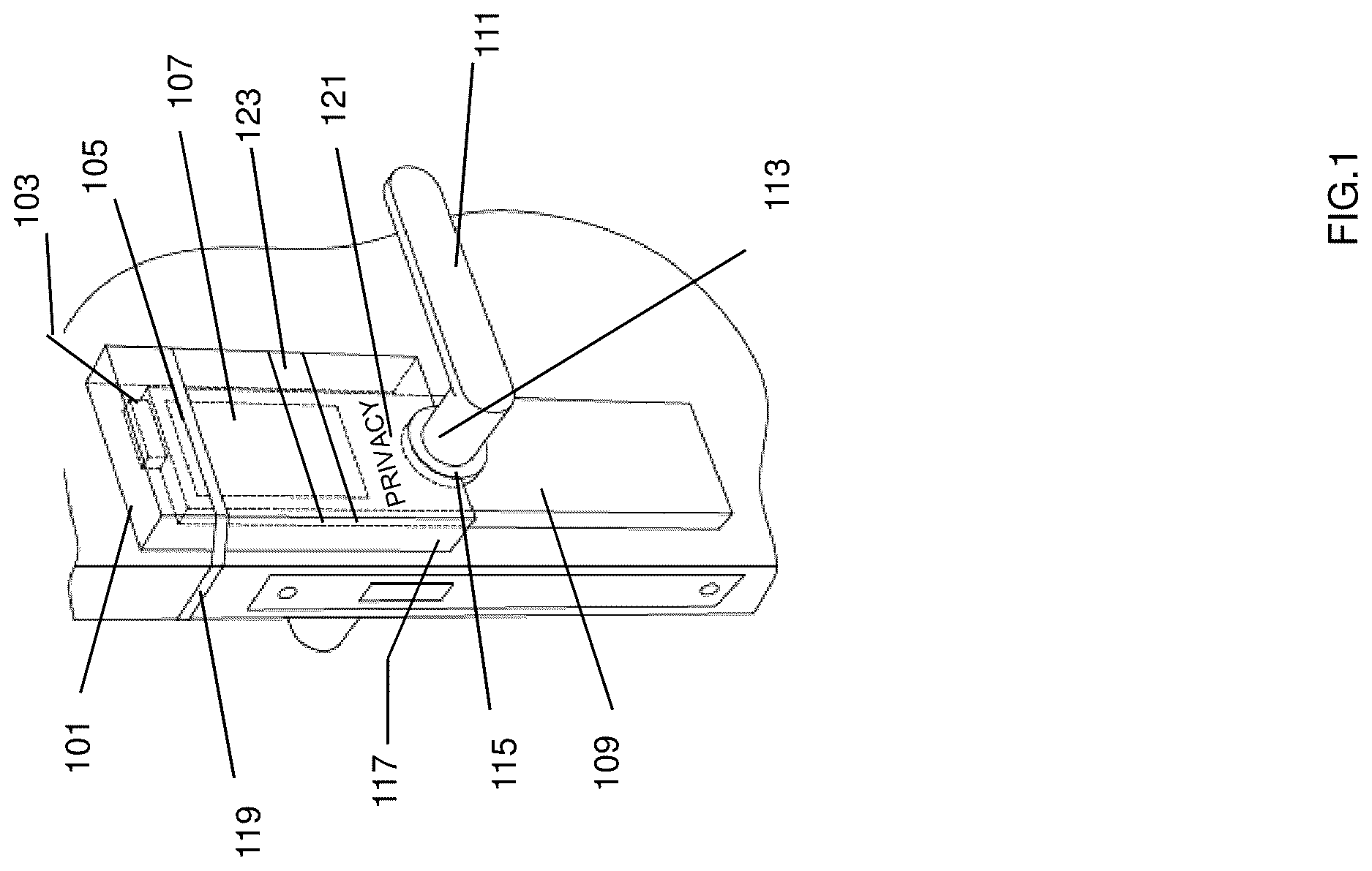 Patent US12618264 — Privacy system for electronic door locks — Figure 1