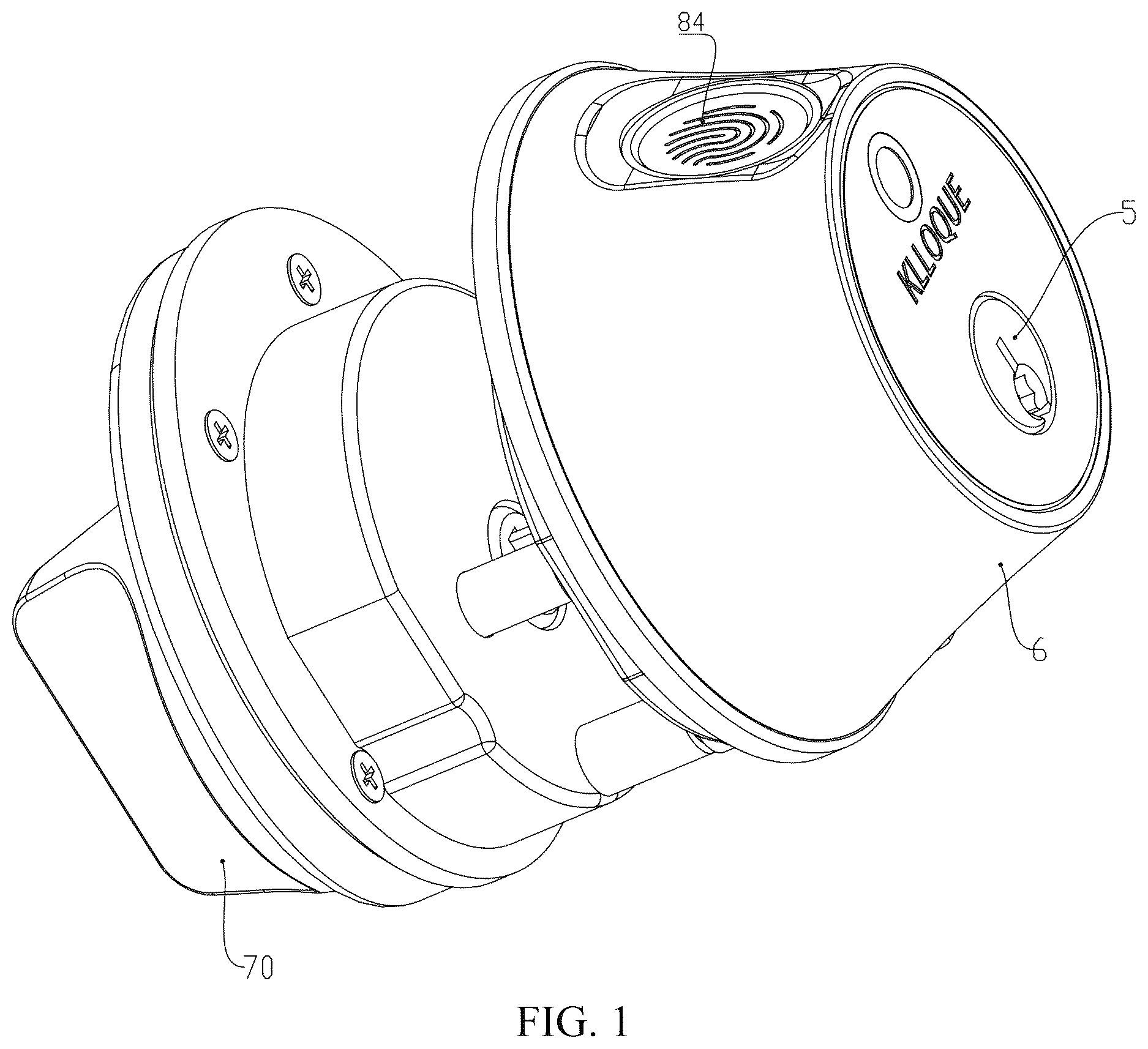 Patent US12618268 — Door lock with both manual and electric unlocking functions — Figure 1