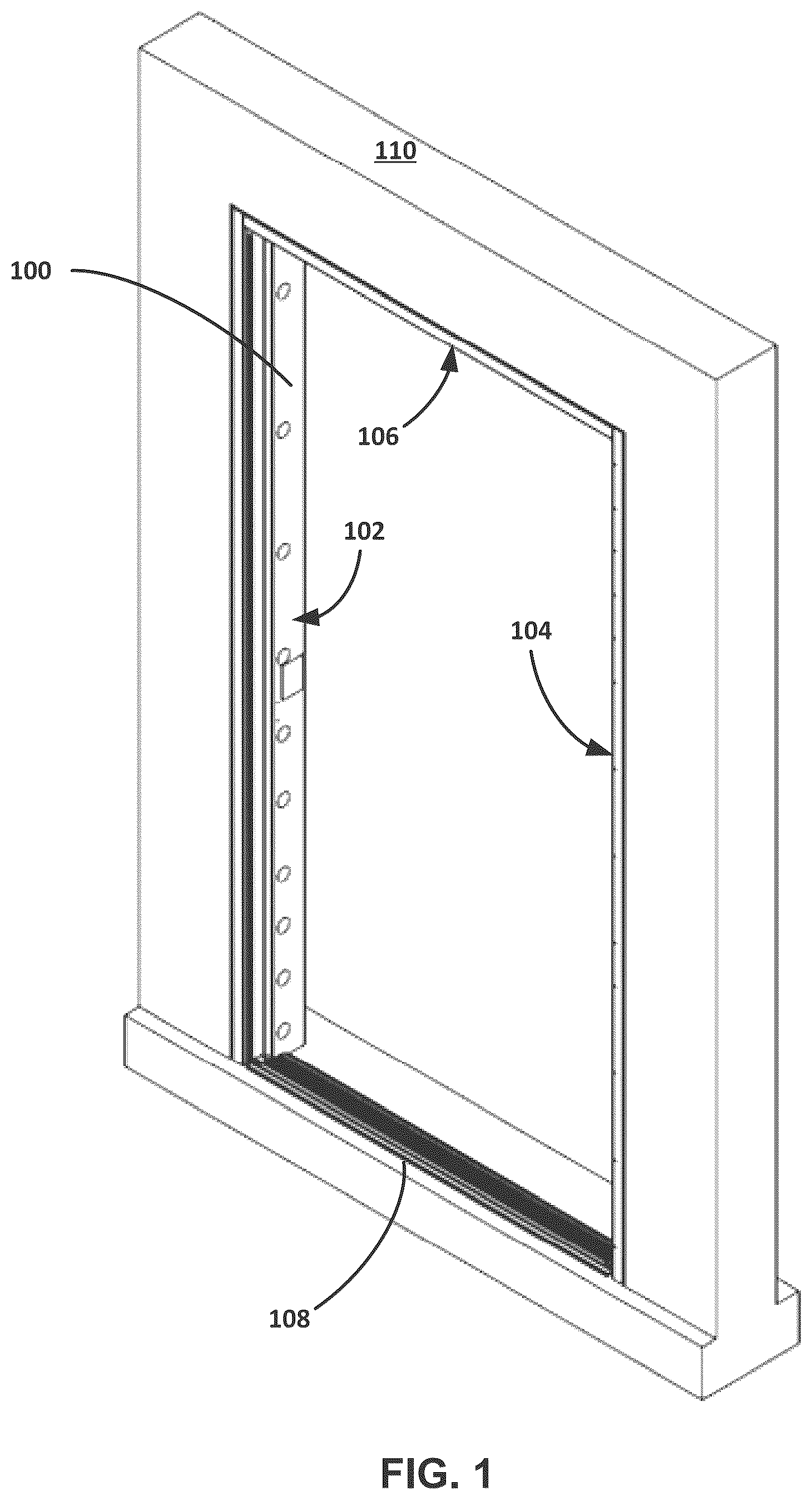 Patent US12618285 — Liquid containment door with continuous gasket — Figure 1