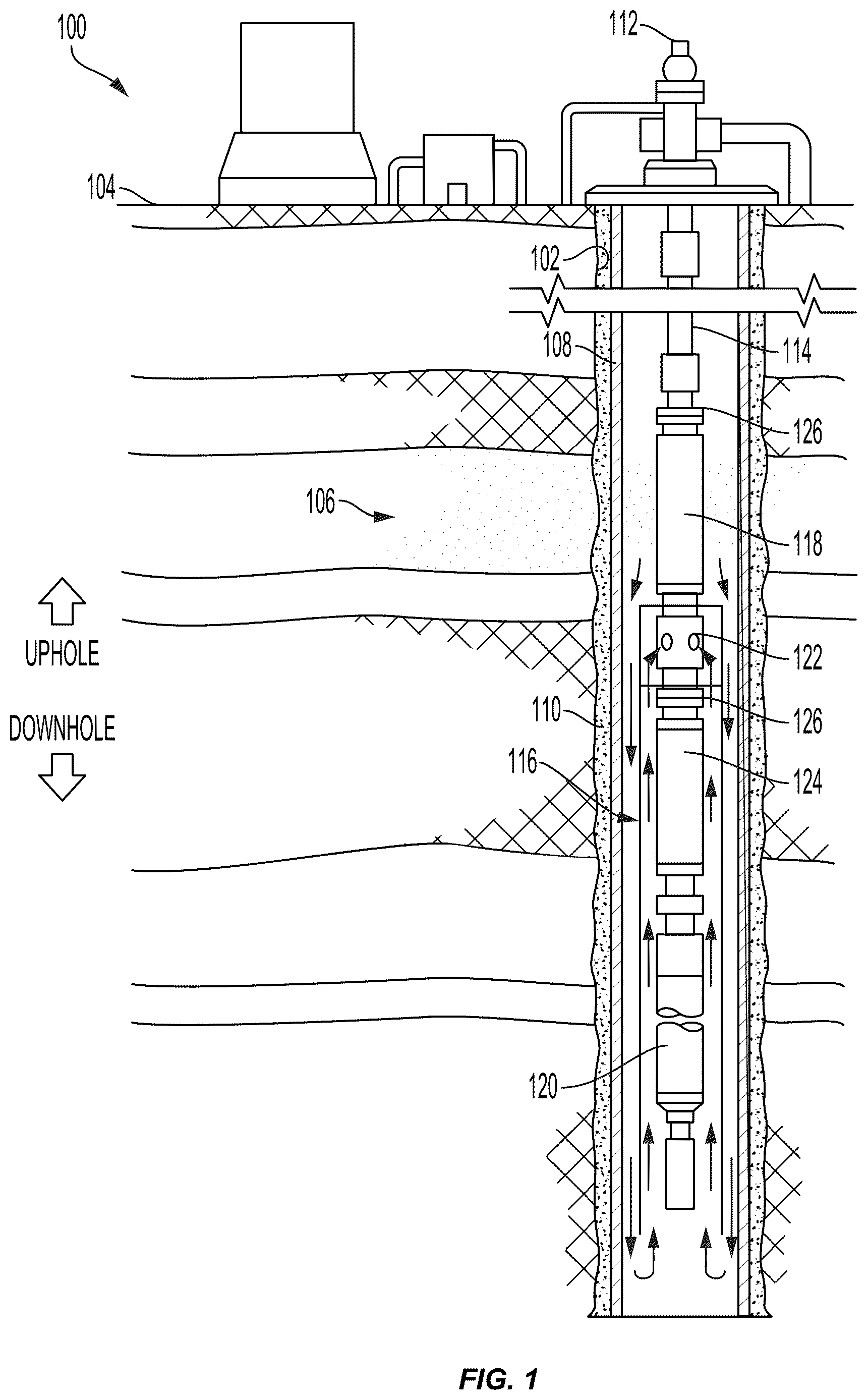 Patent US12618296 Figure 1 – Preventing loss of hydrocarbon well conveyance string upon unintended connector decoupling