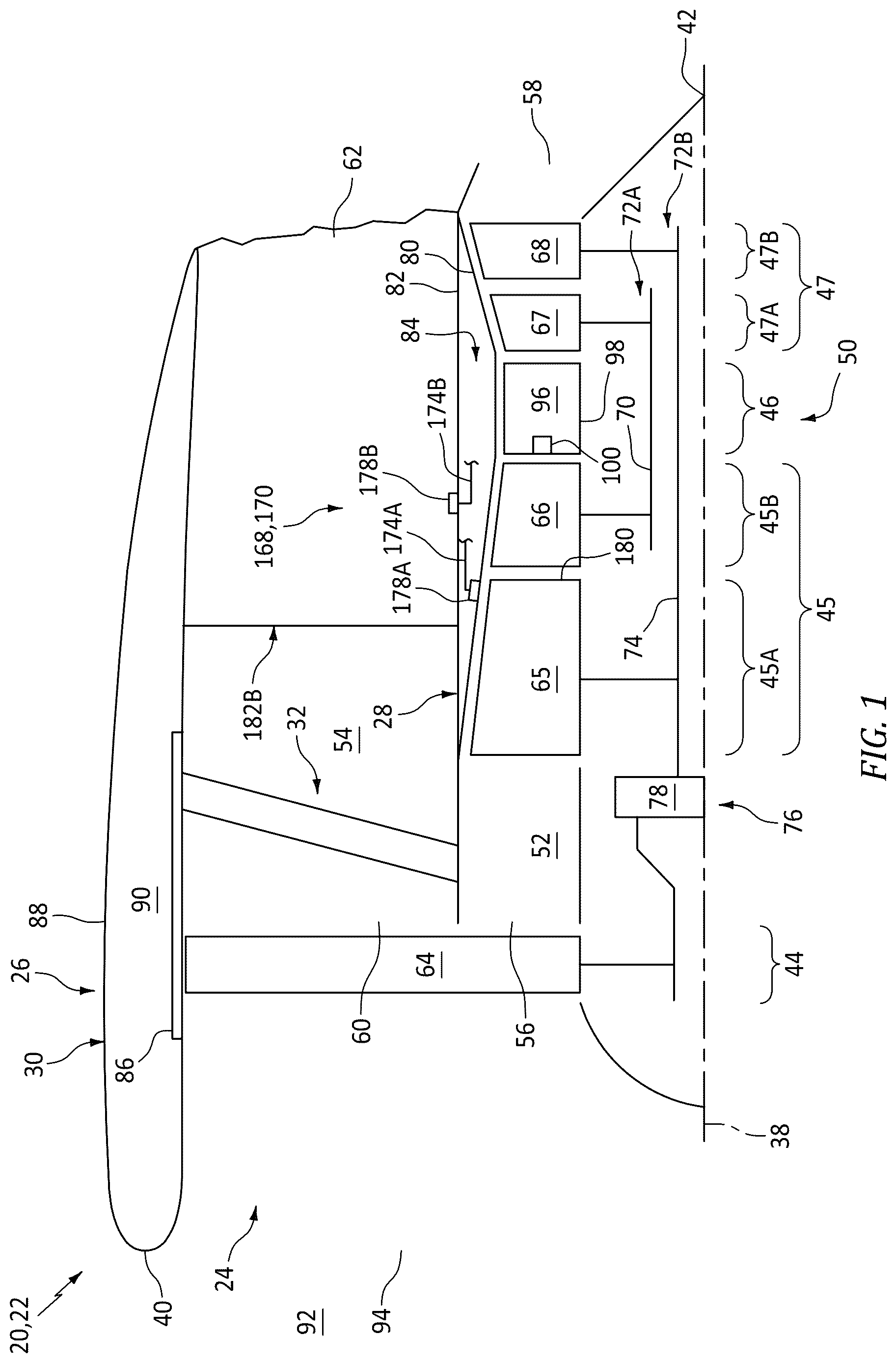 Patent US12618337 Figure 1 – Aircraft powerplant with ventilated cable conduit