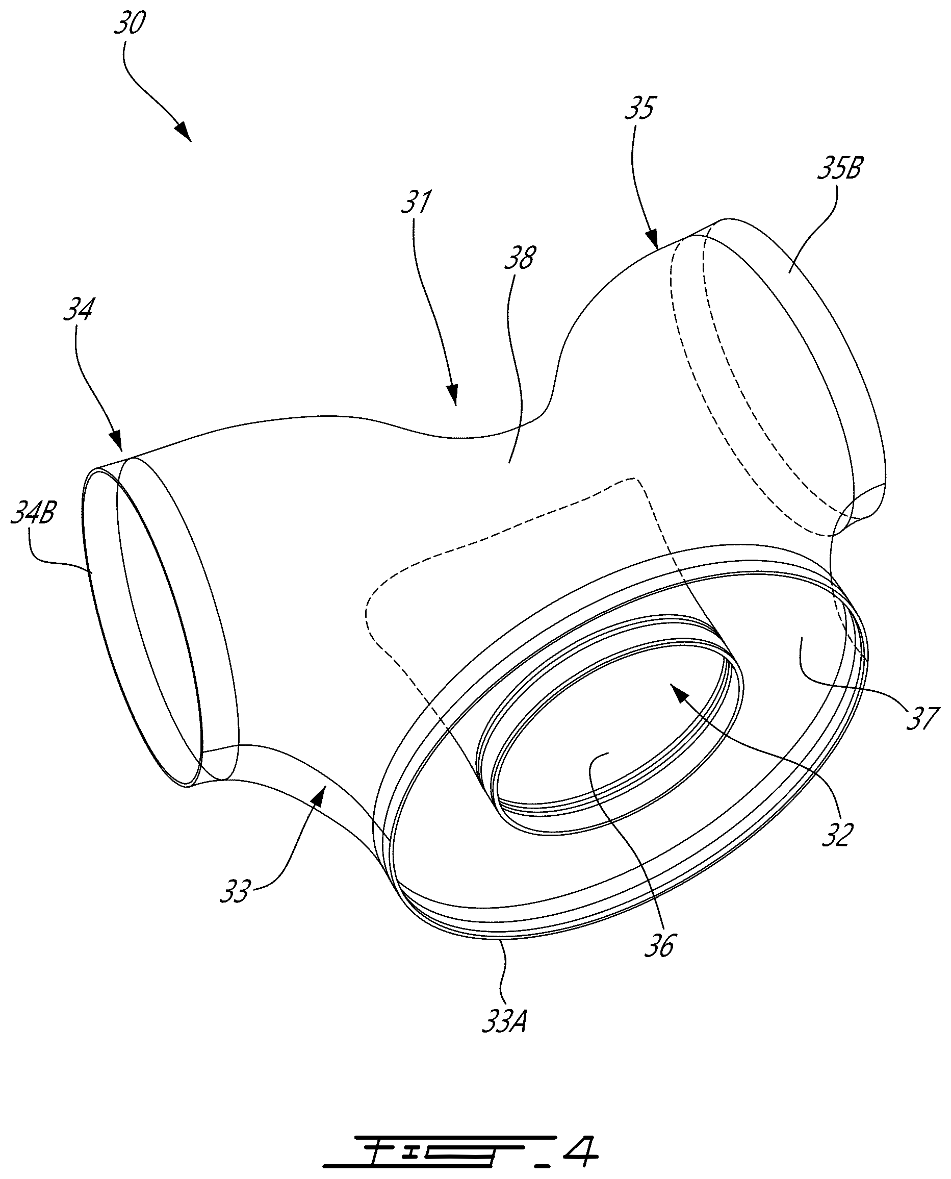 Patent US12618342 Figure 4 – Turbine exhaust case with stiffening brace