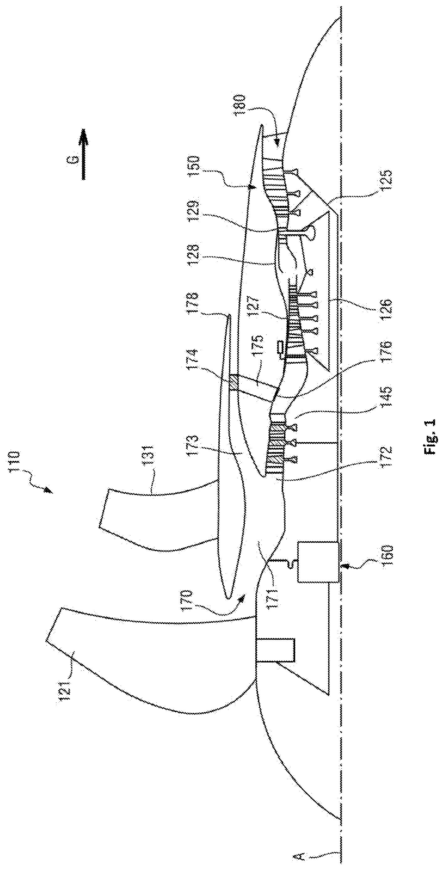 Patent US12618377 — Unducted propeller gas turbine comprising a cooling air channel and a variable bleed valve ejection channel — Figure 1