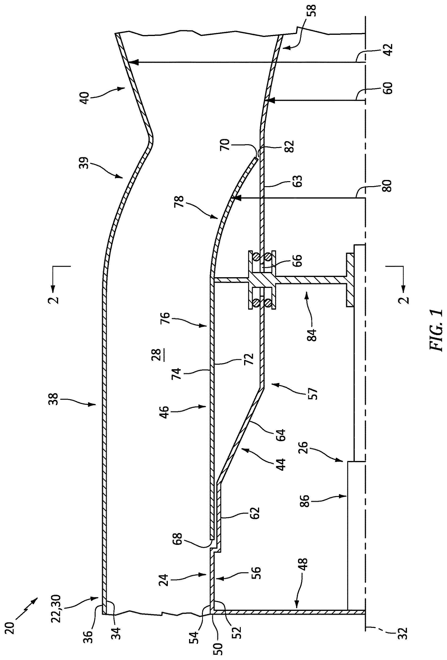 Patent US12618380 Figure 1 – Variable area nozzle for an aircraft engine