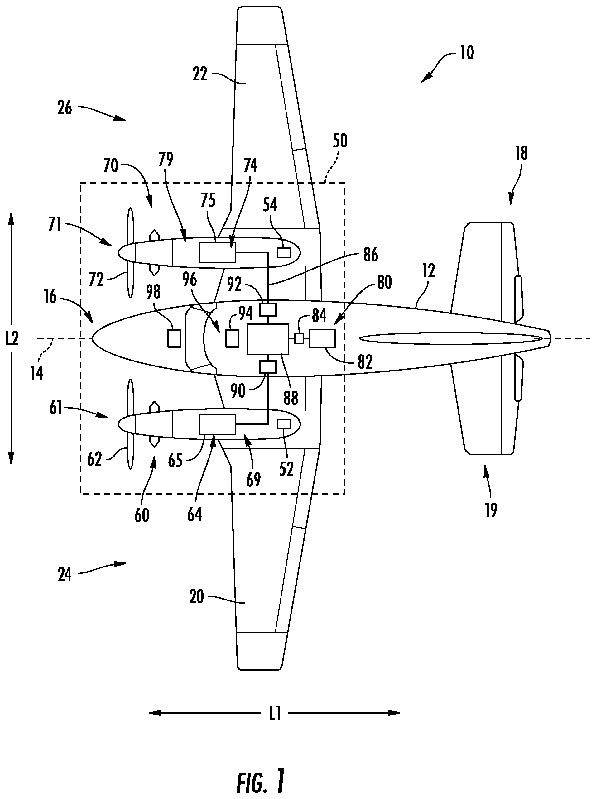 Patent US12618385 — Hybrid-electric propulsion system equipped with a coupler for switching between modes of operation — Figure 1