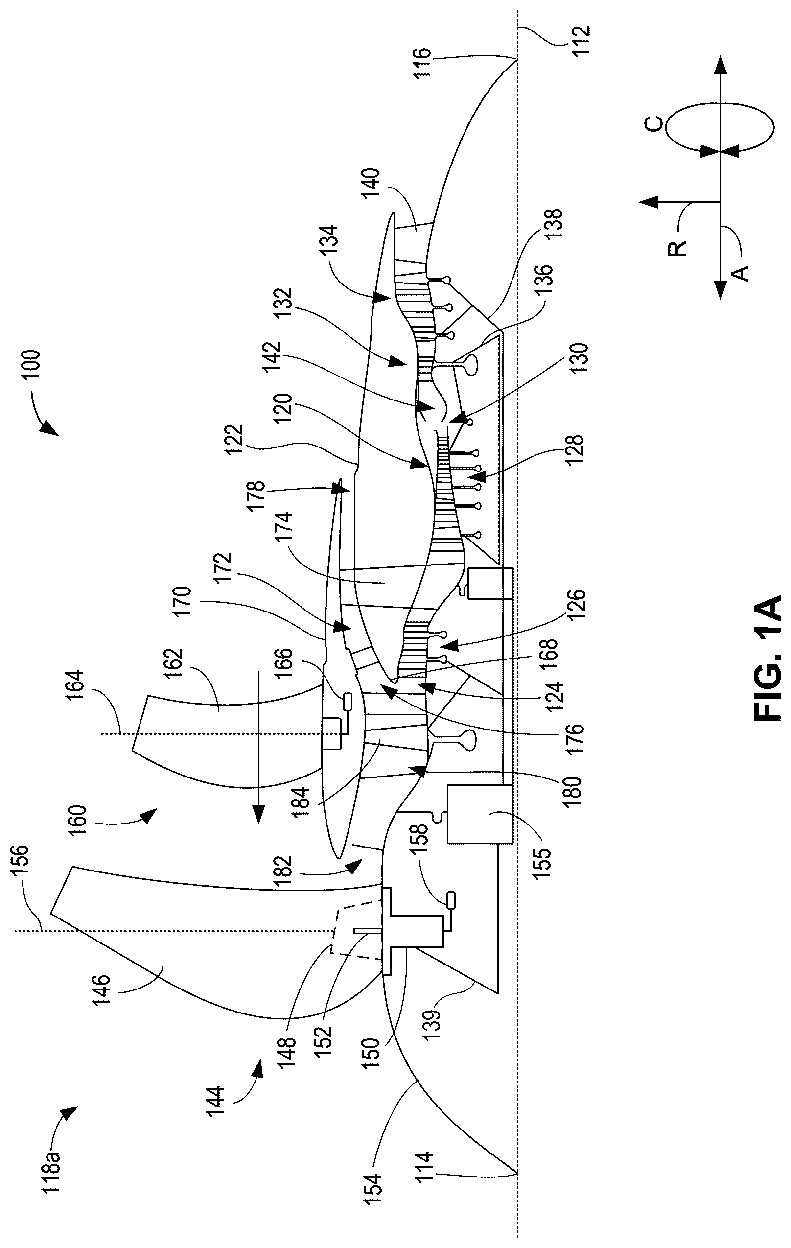 Patent US12618416 — Trunnions having multiple fan blades for use with an aircraft engine — Figure 1