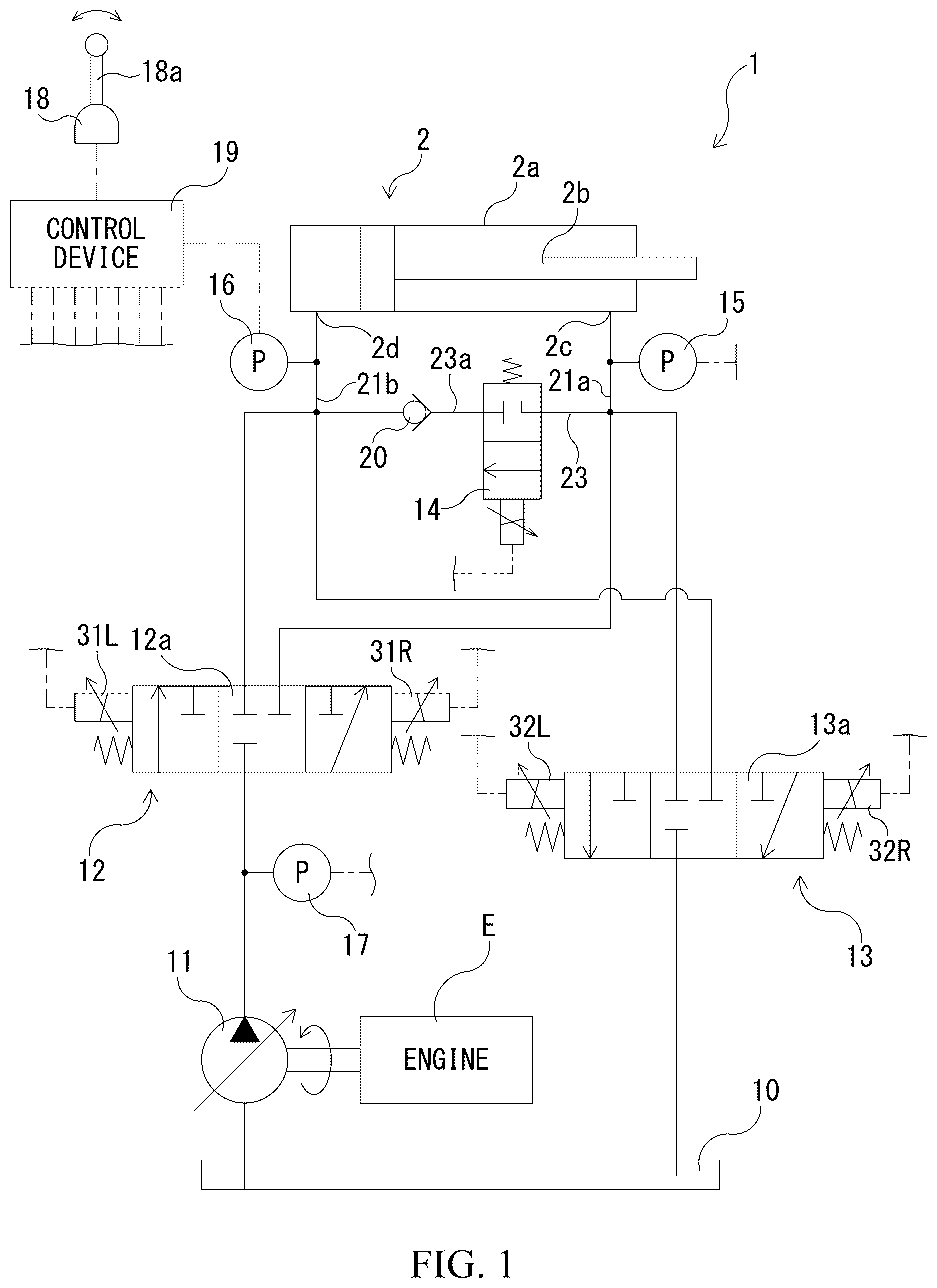 Patent US12618421 — Hydraulic drive system — Figure 1