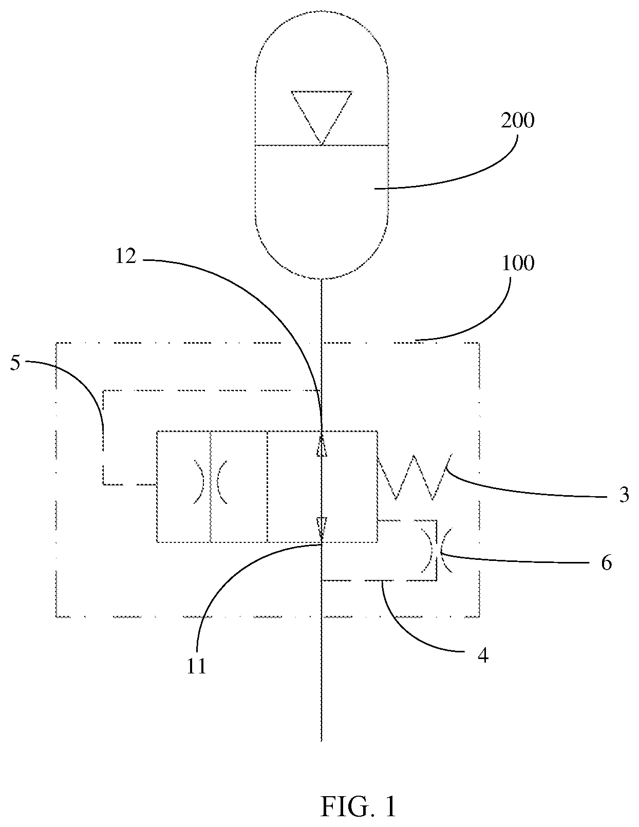 Patent US12618423 — Oil drain valve, energy accumulation device, hydraulic system and working machine — Figure 1