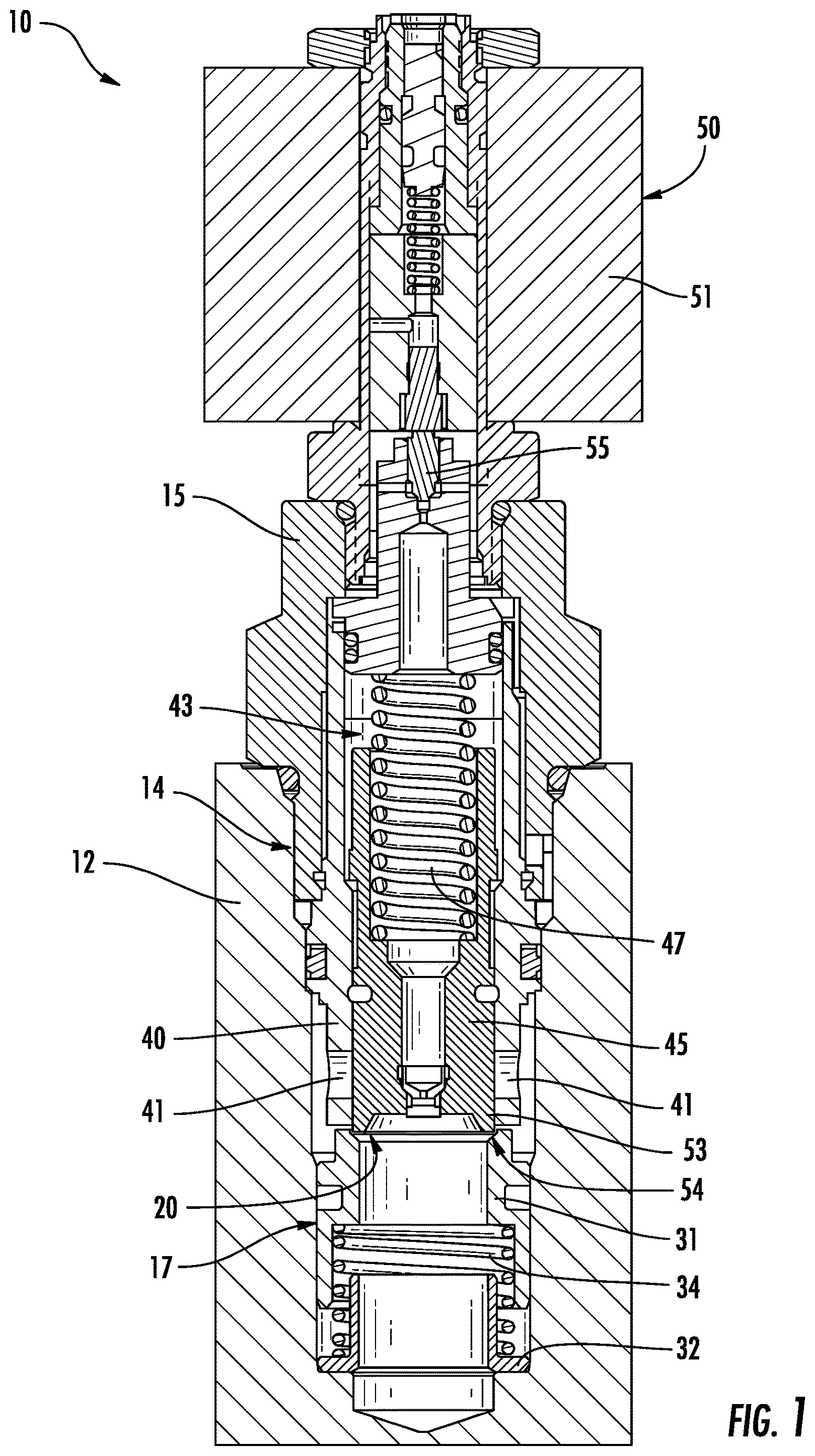 Patent US12618424 Figure 1 – Hydraulic control system and method with electro-proportional pressure valve and integral check