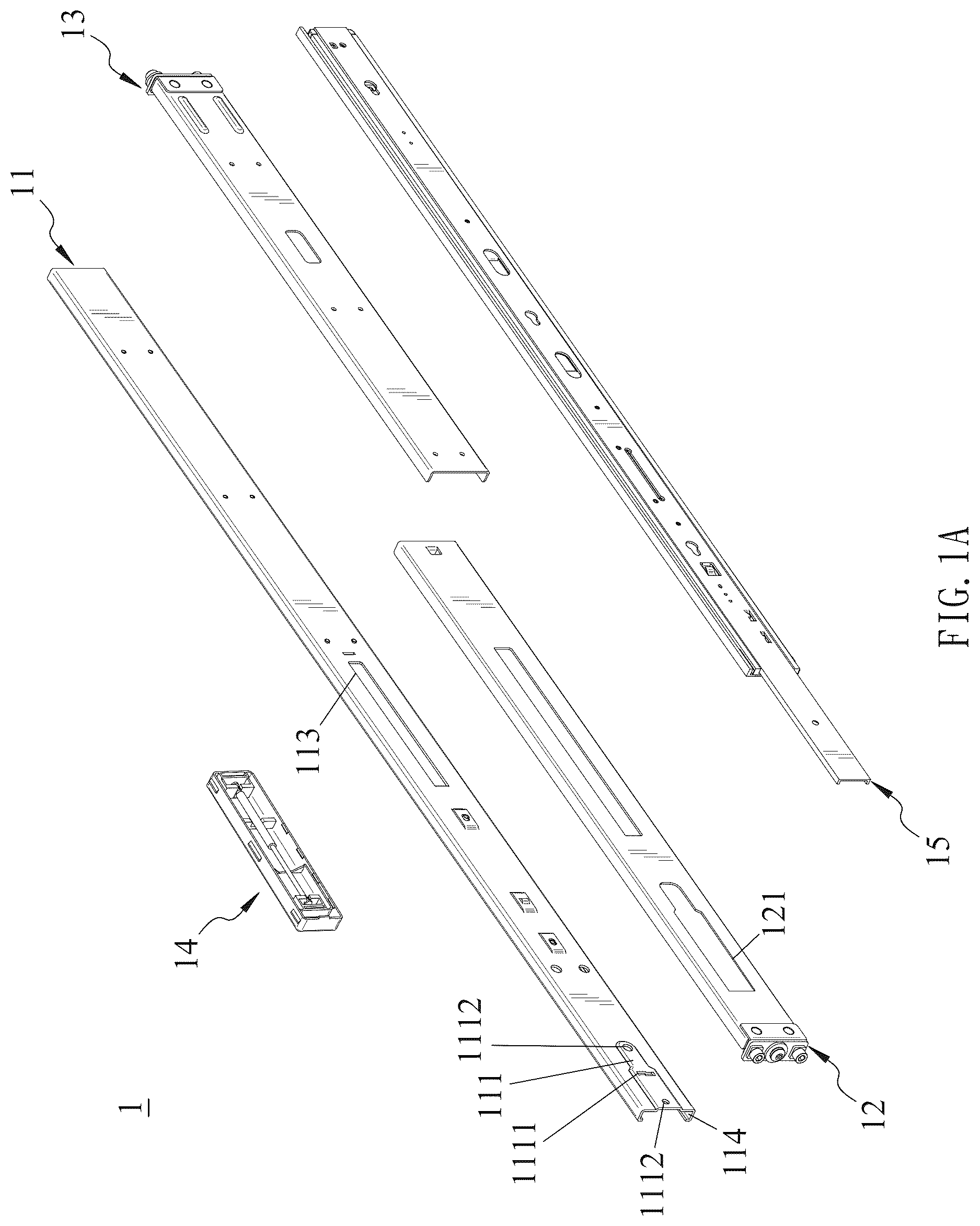 Patent US12618436 Figure 1 – Slide rail assembly