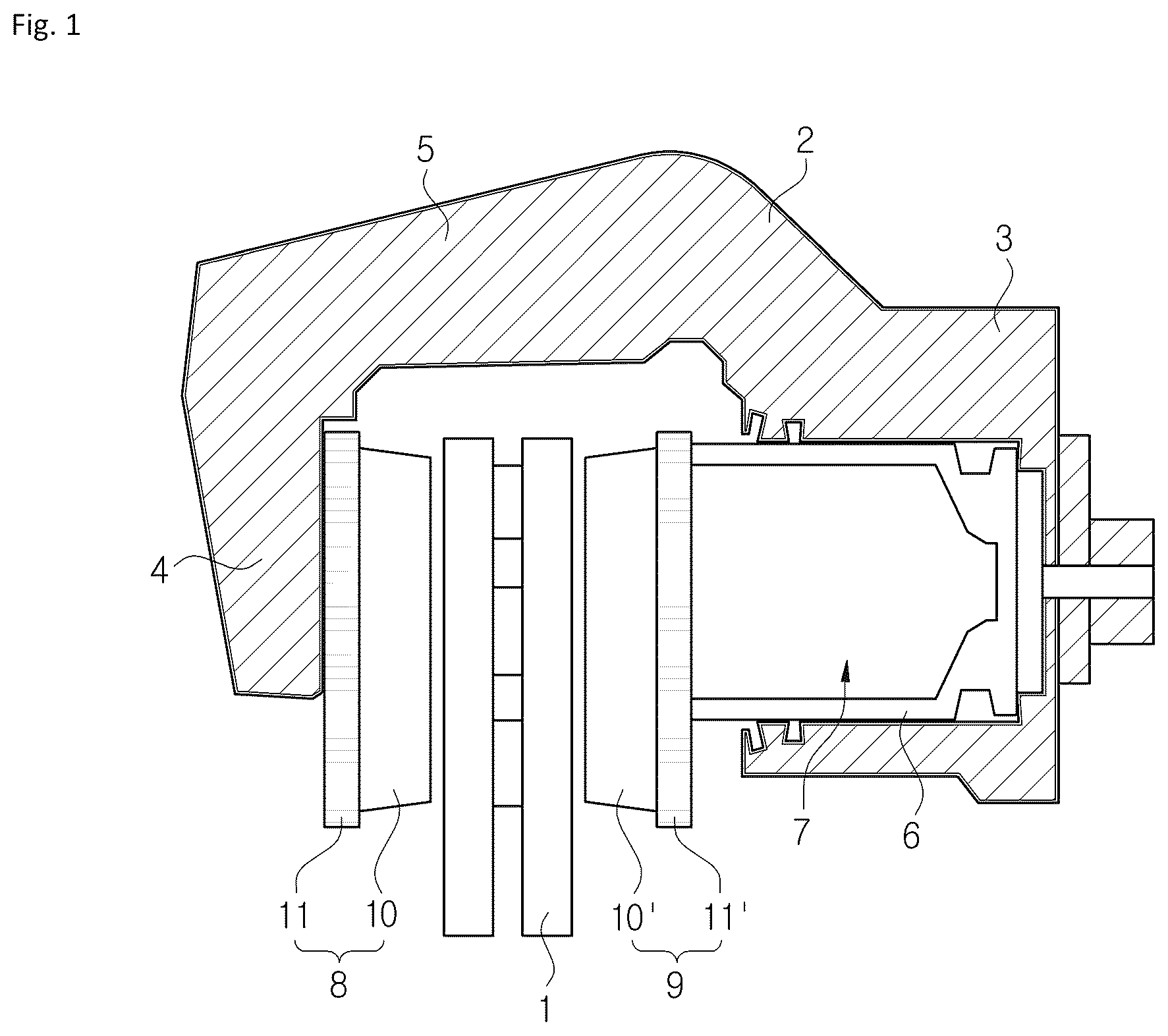 Patent US12618443 — Caliper housing for a disk brake system and method for manufacturing a caliper housing — Figure 1