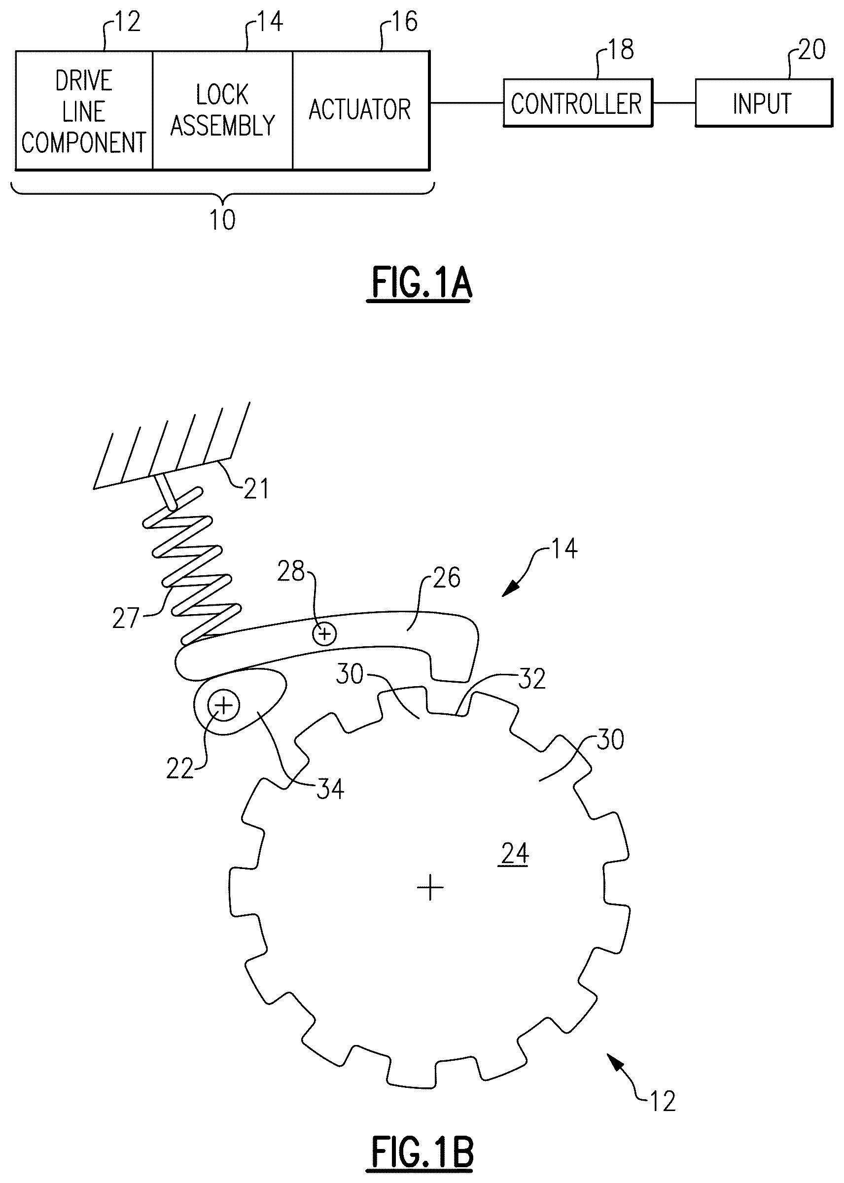 Patent US12618469 Figure 1 – Park lock actuator with manual release and shipping position