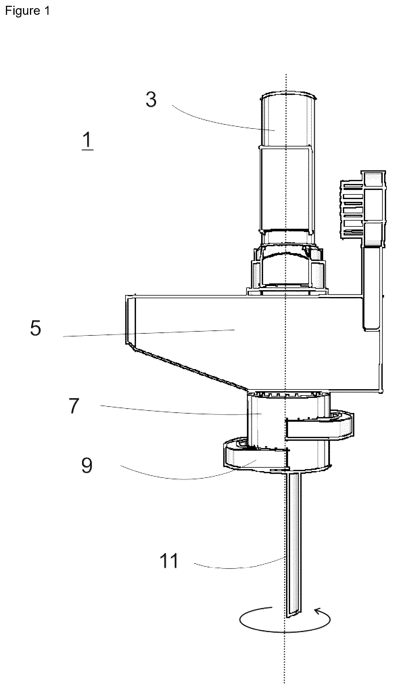 Patent US12618497 — Powder rotary feedthrough having a purge chamber — Figure 1