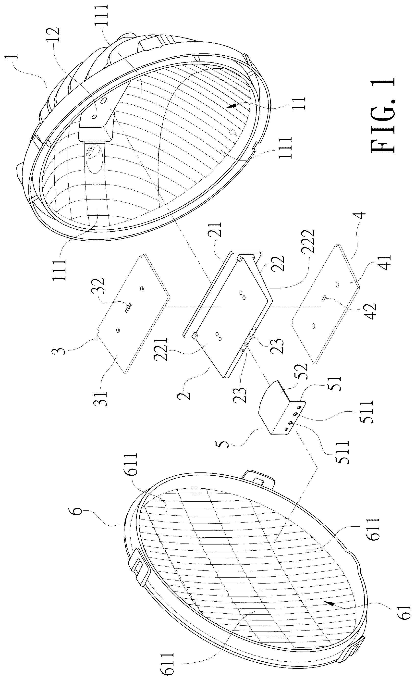 Patent US12618535 — Vintage car headlight with LED light source — Figure 1