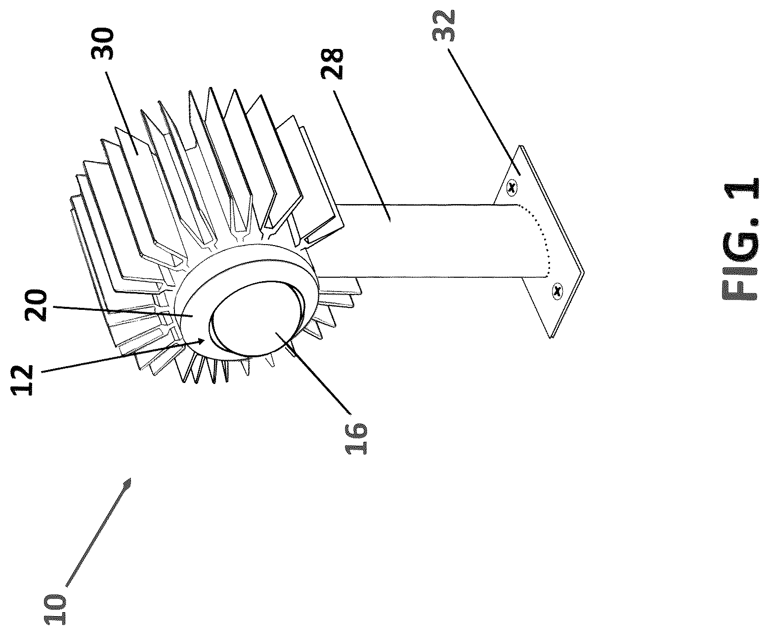 Patent US12618575 — HVAC UVC LED projection unit for HVAC devices — Figure 1