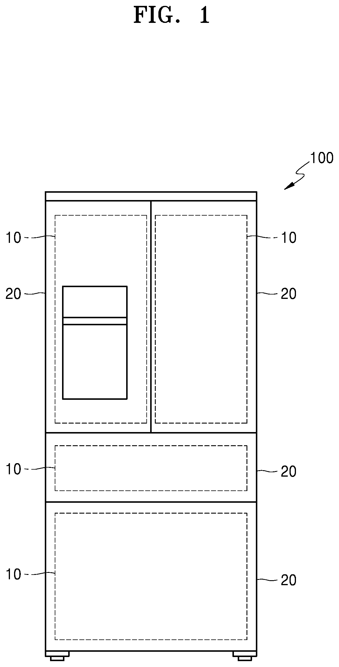Patent US12618610 Figure 1 – Refrigerator