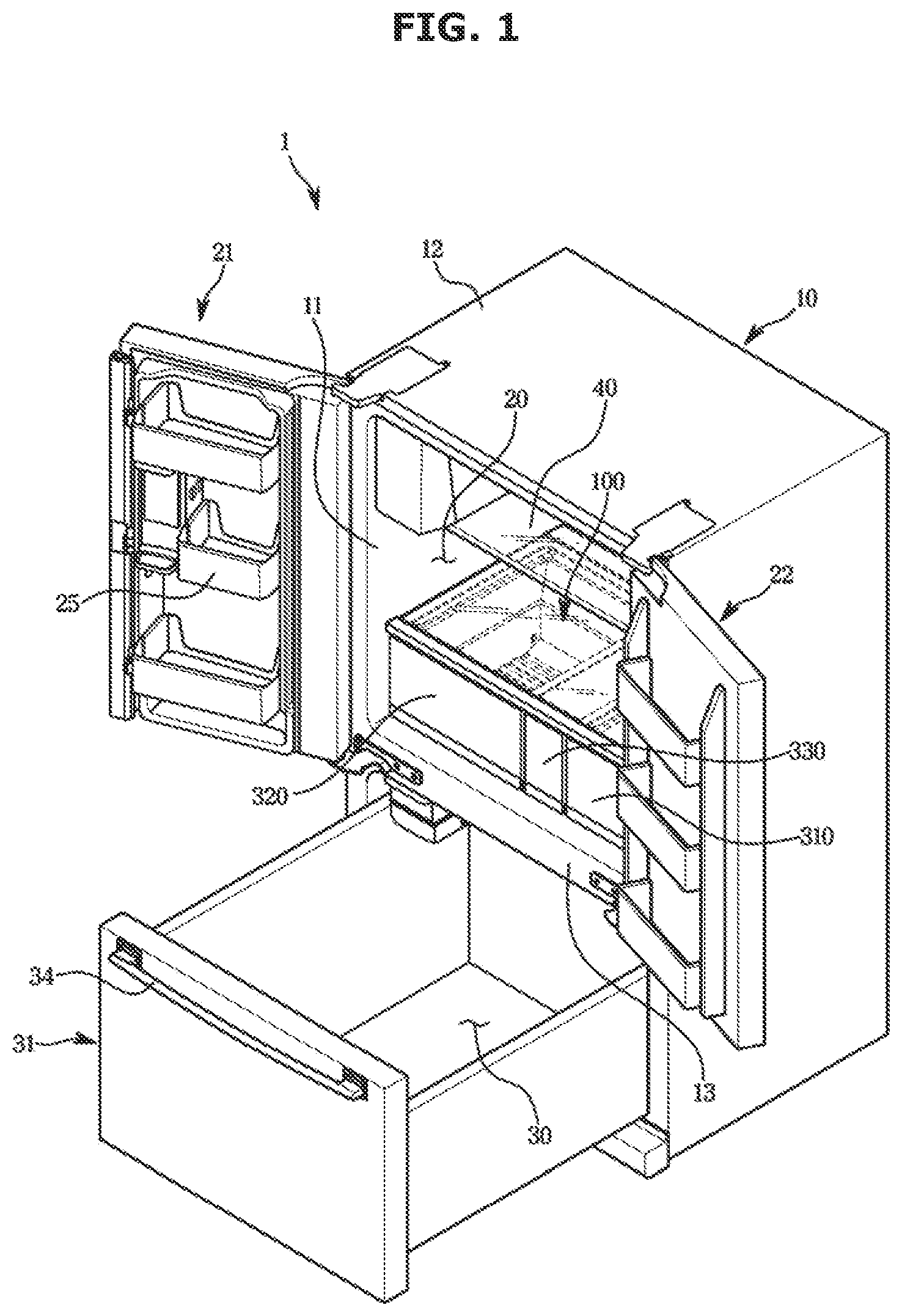 Patent US12618614 — Refrigerator — Figure 1