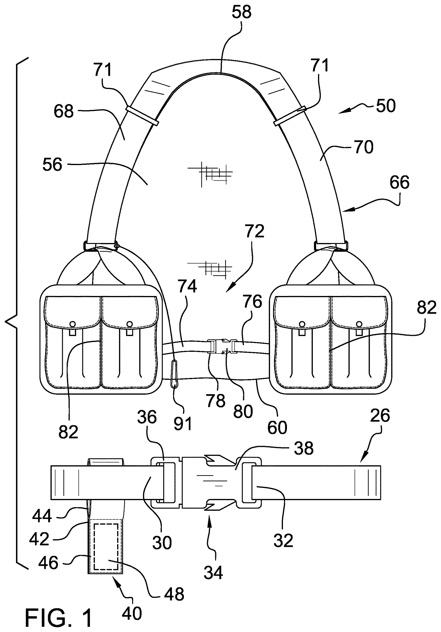 Patent US12618643 — Handless shoulder-fire firearm carry system — Figure 1