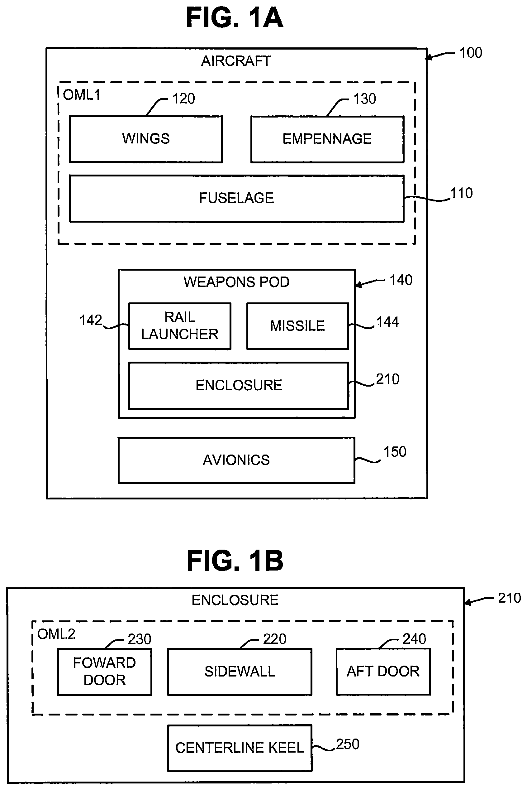 Patent US12618644 — Aircraft weapons pod including rail launcher — Figure 1