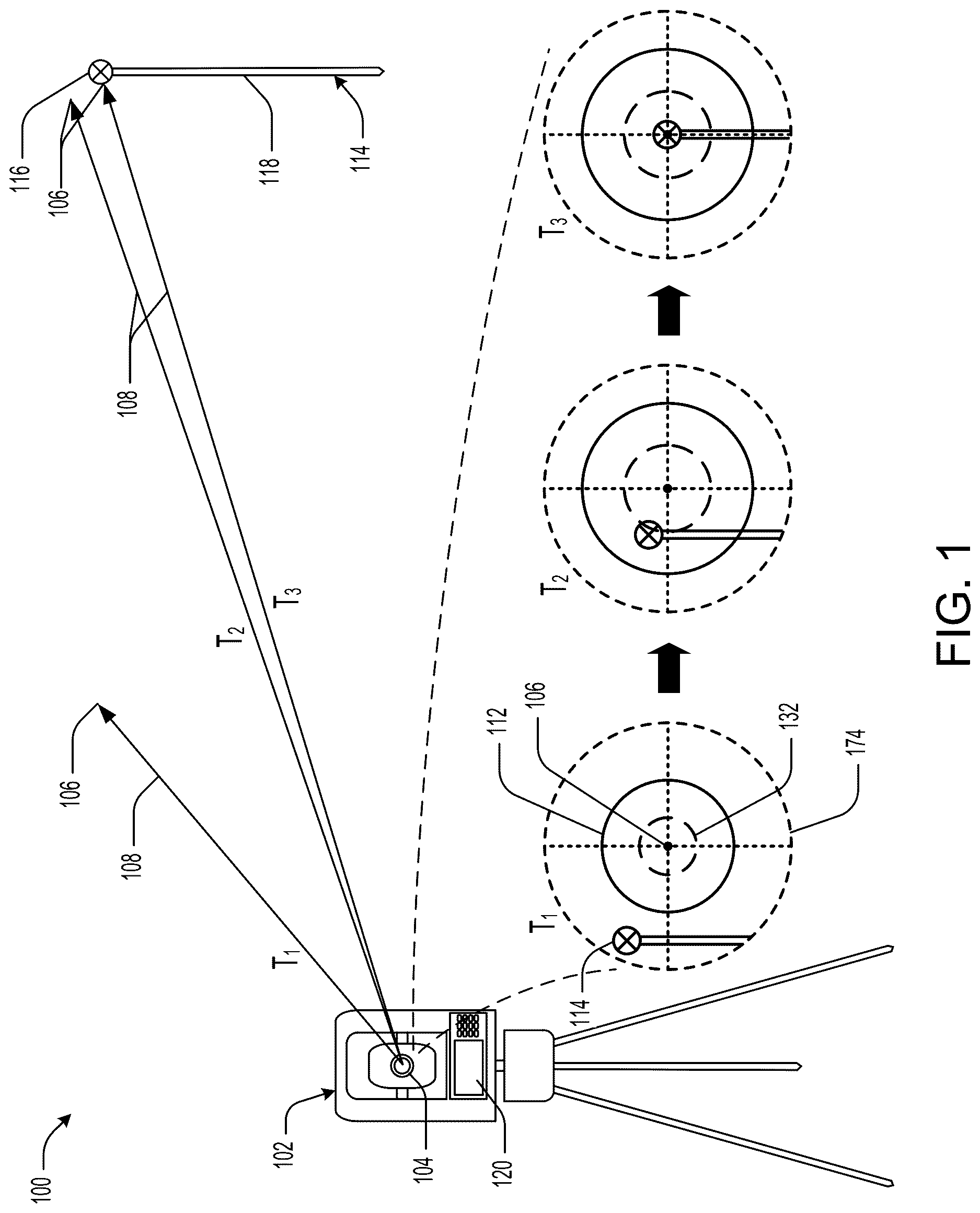 Patent US12618670 — Multiple single-axis trackers for survey equipment — Figure 1