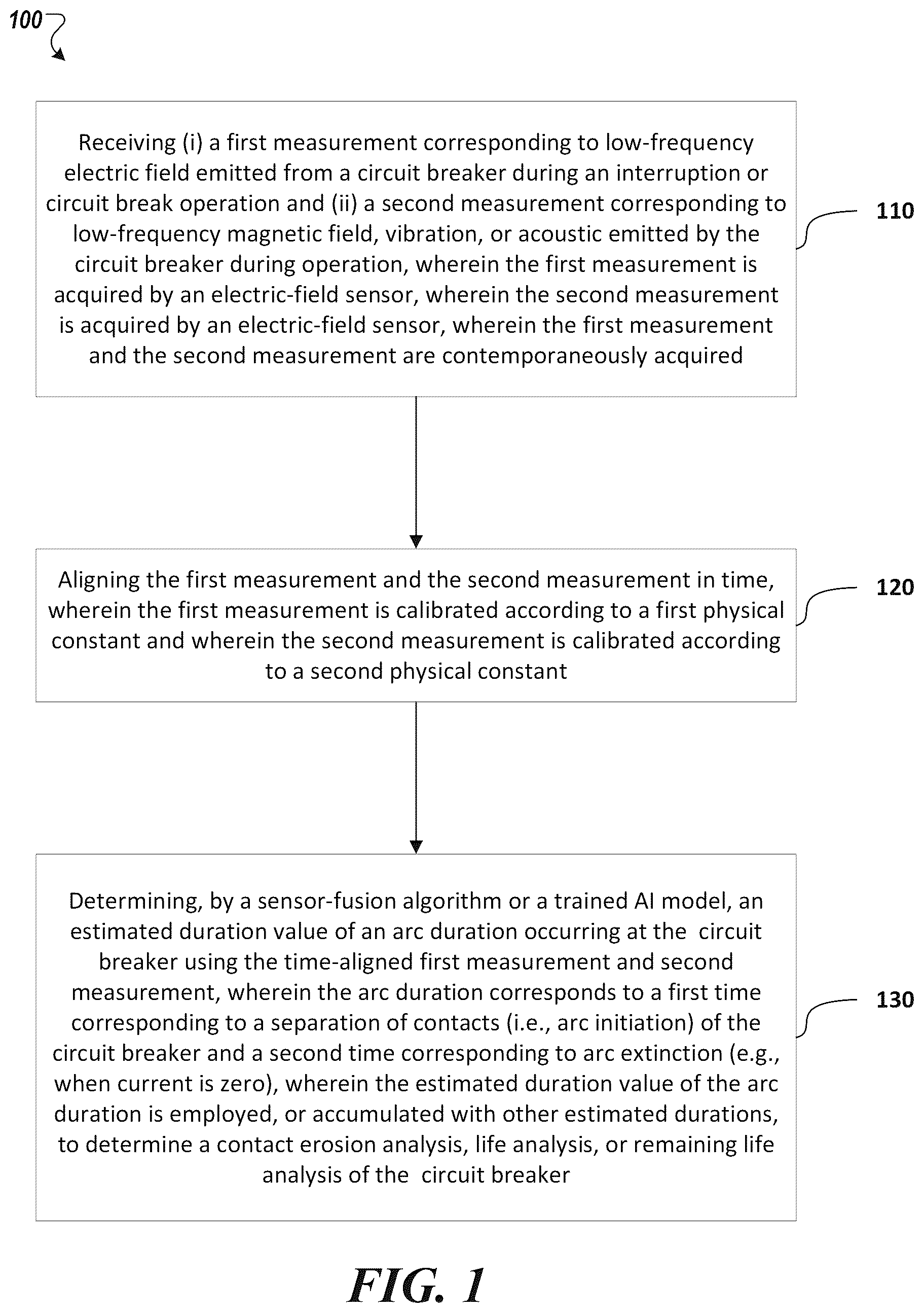 Patent US12618903 Figure 1 – System and methods for measuring arc duration