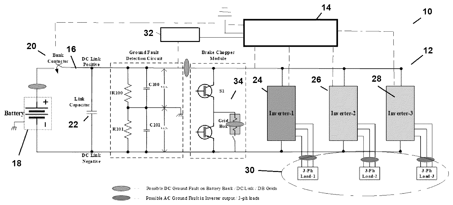 Patent US12618918 — Ground fault detection system and method — Figure 1