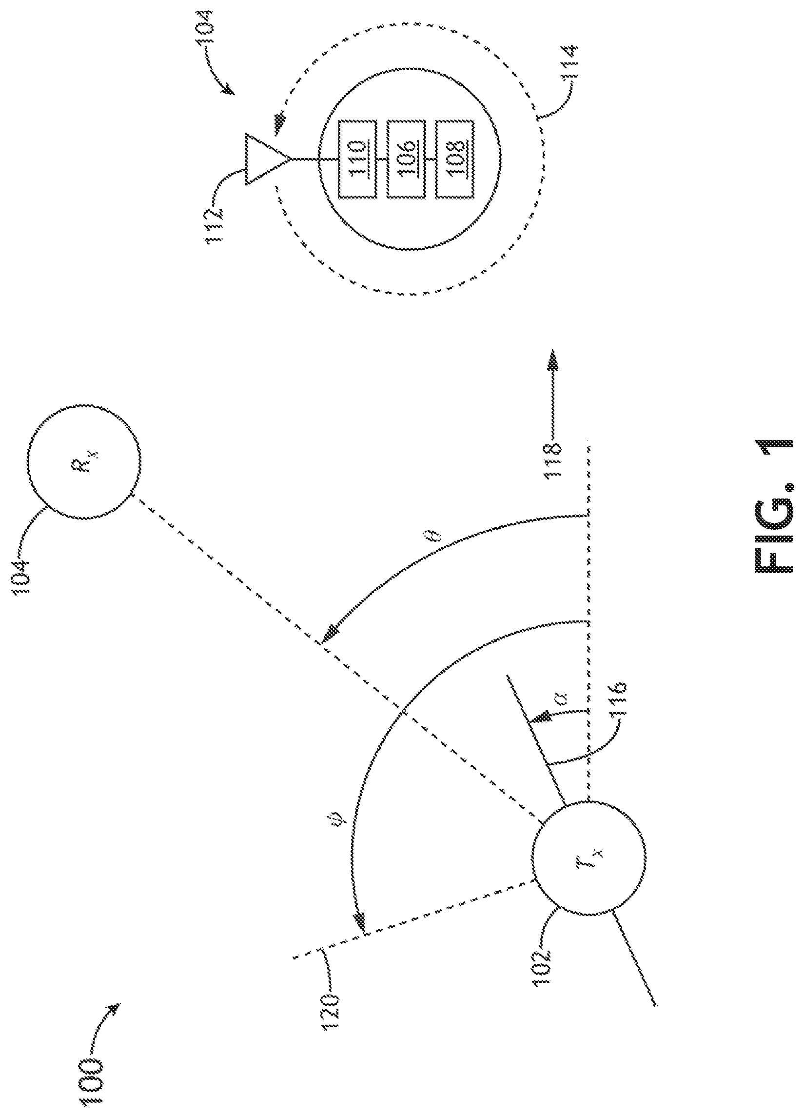 Patent US12618929 — Navigational beaconing via doppler null scanning (DNS) — Figure 1